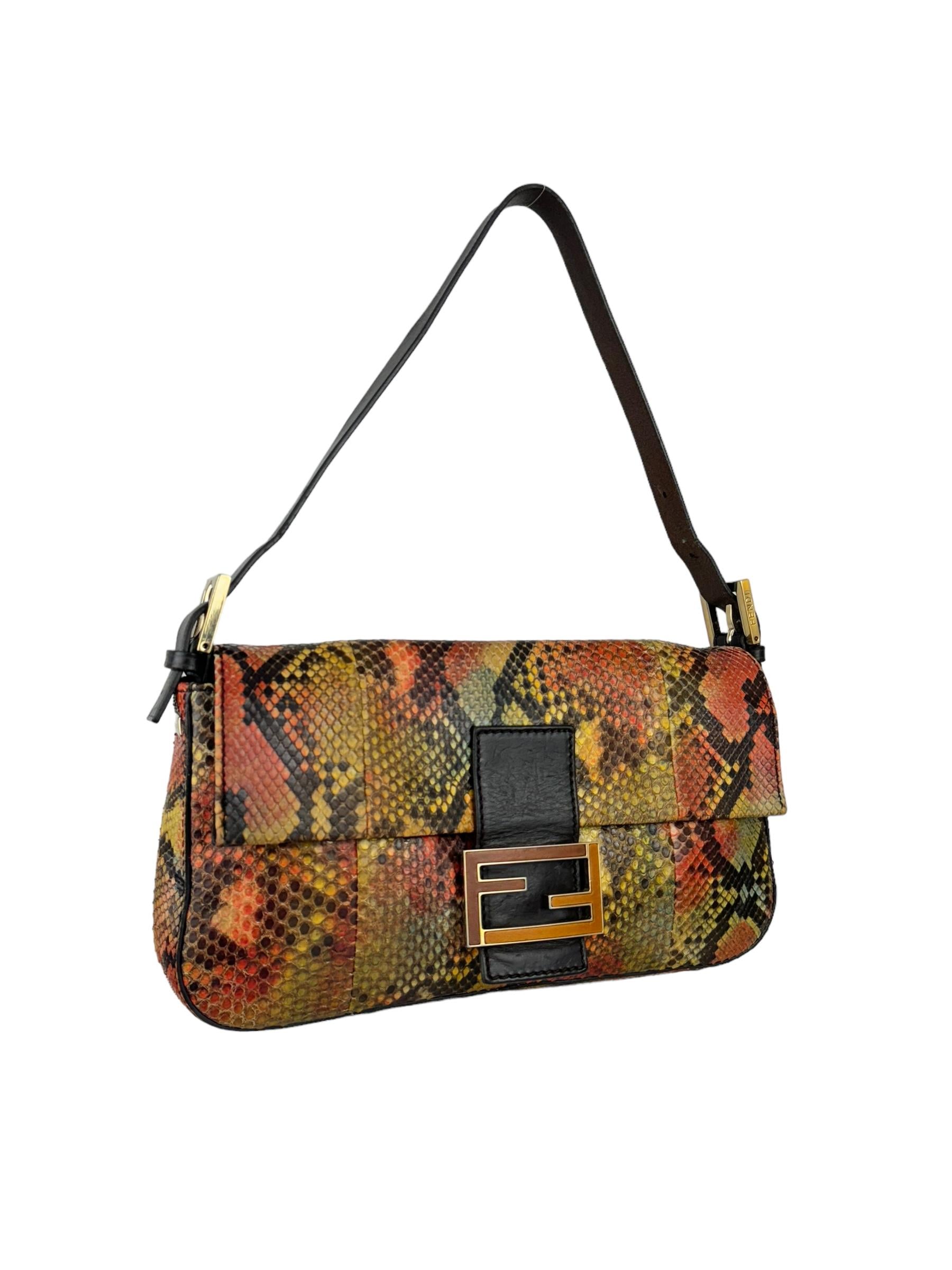 FENDI SNAKESKIN MULTICOLOR BAGUETTE
