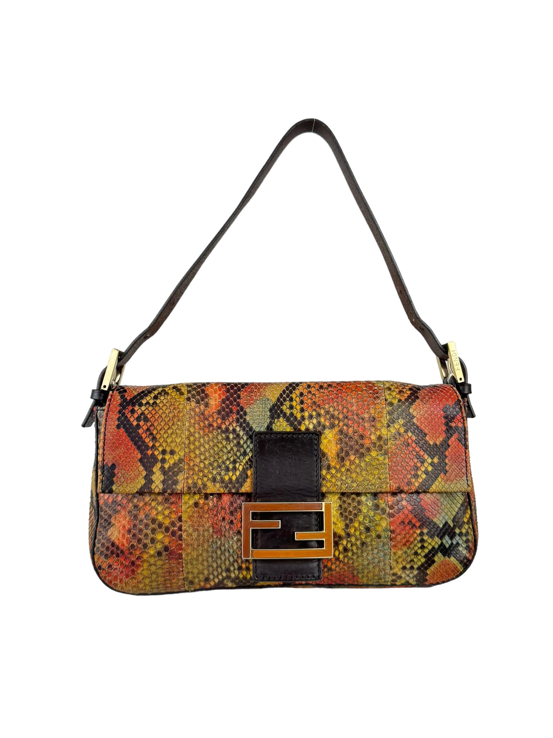 FENDI SNAKESKIN MULTICOLOR BAGUETTE