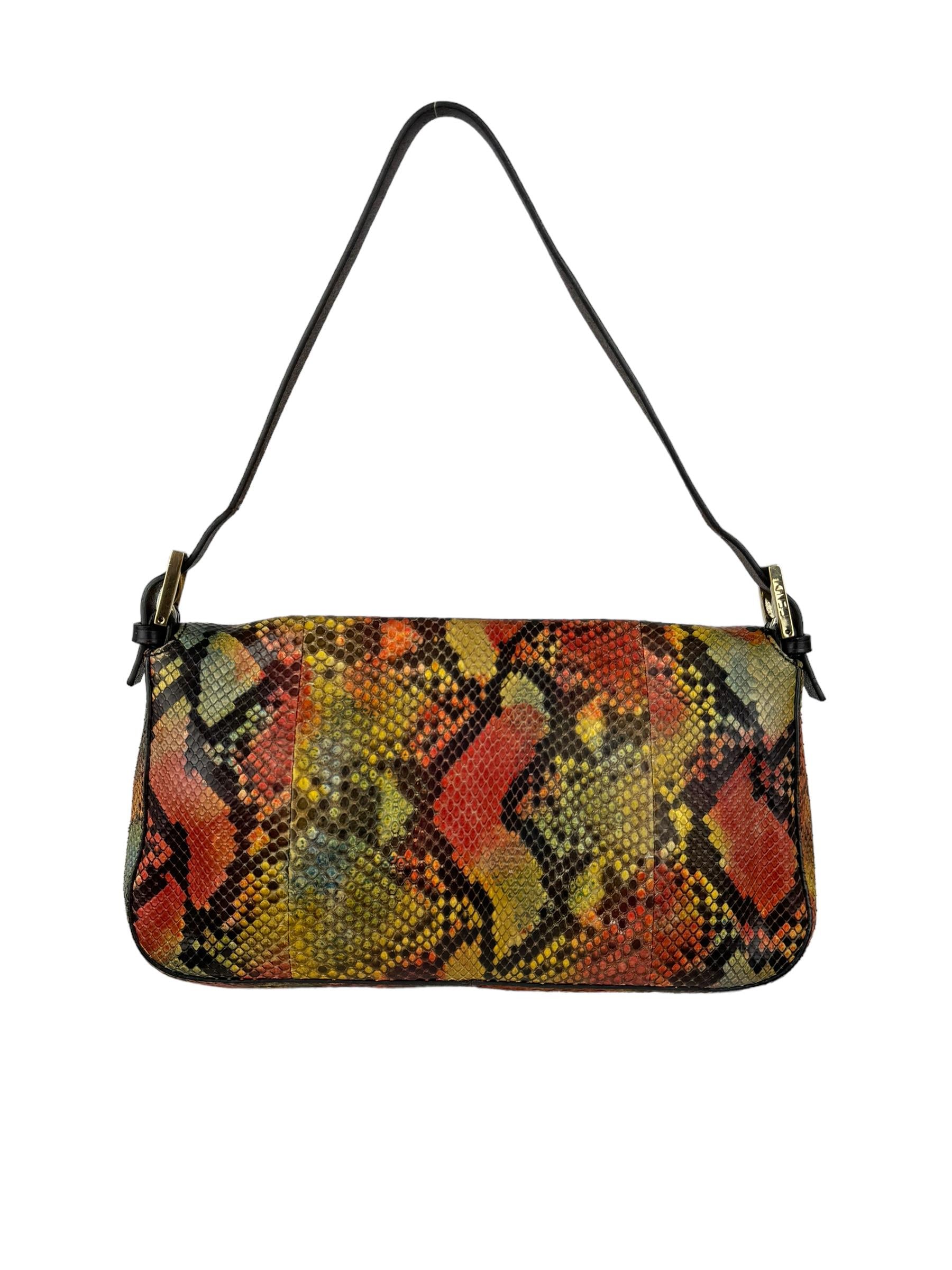 FENDI SNAKESKIN MULTICOLOR BAGUETTE