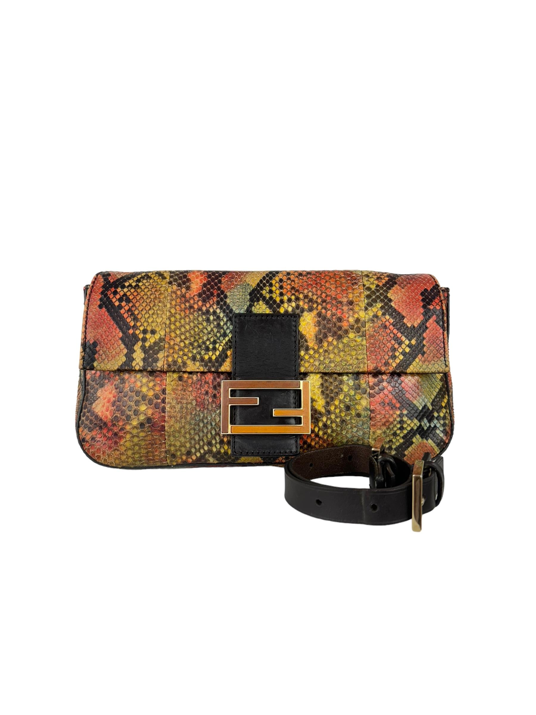 FENDI SNAKESKIN MULTICOLOR BAGUETTE
