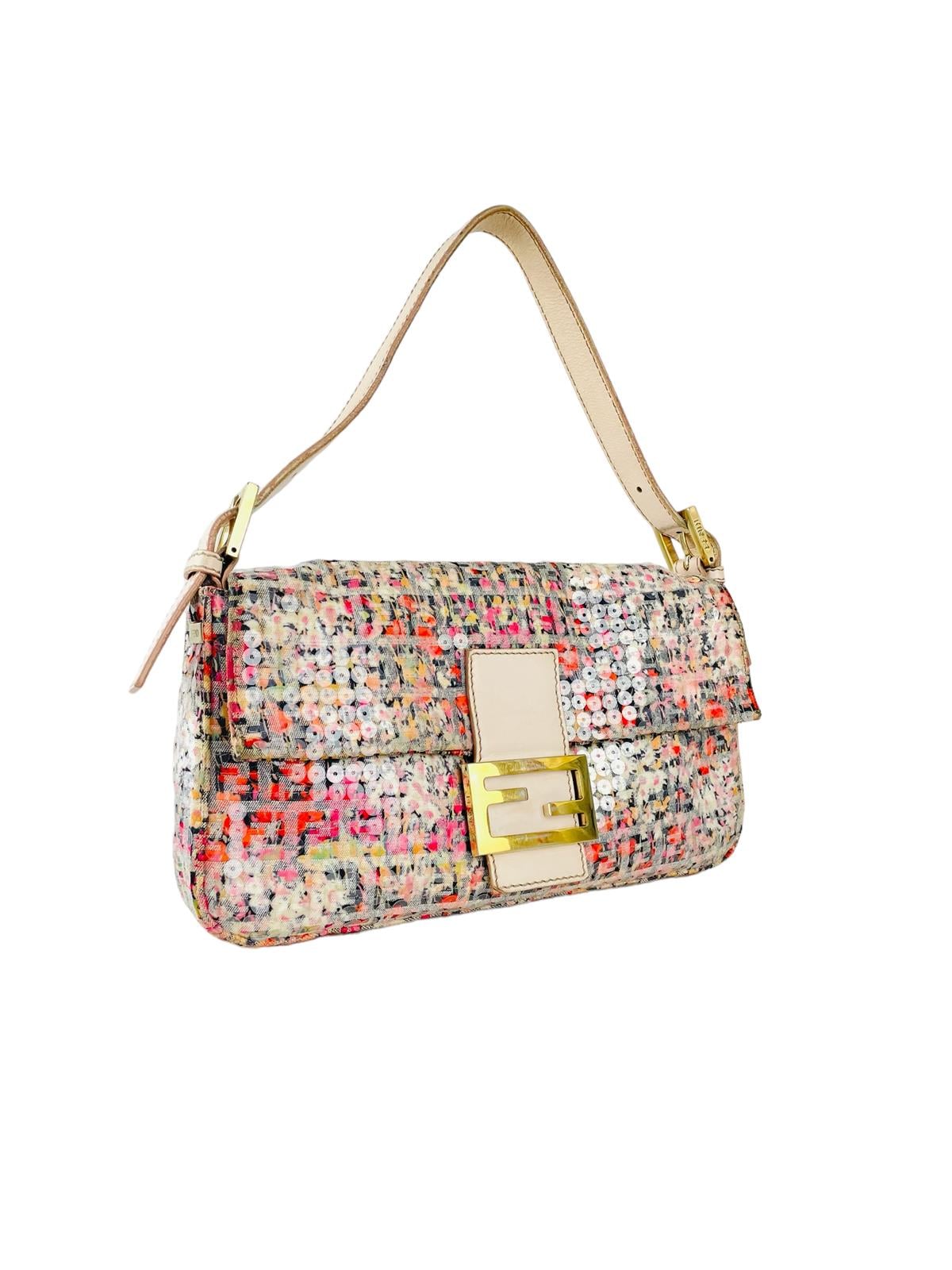 FENDI SQUIN EMBELLISHED BAGUETTE