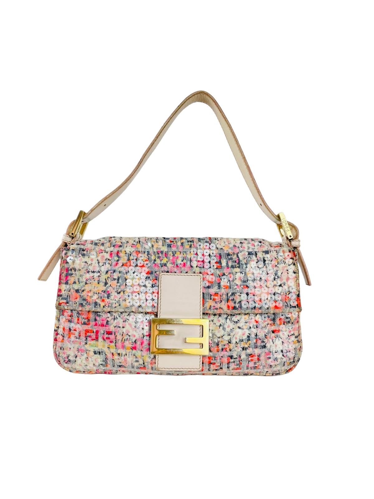FENDI SQUIN EMBELLISHED BAGUETTE