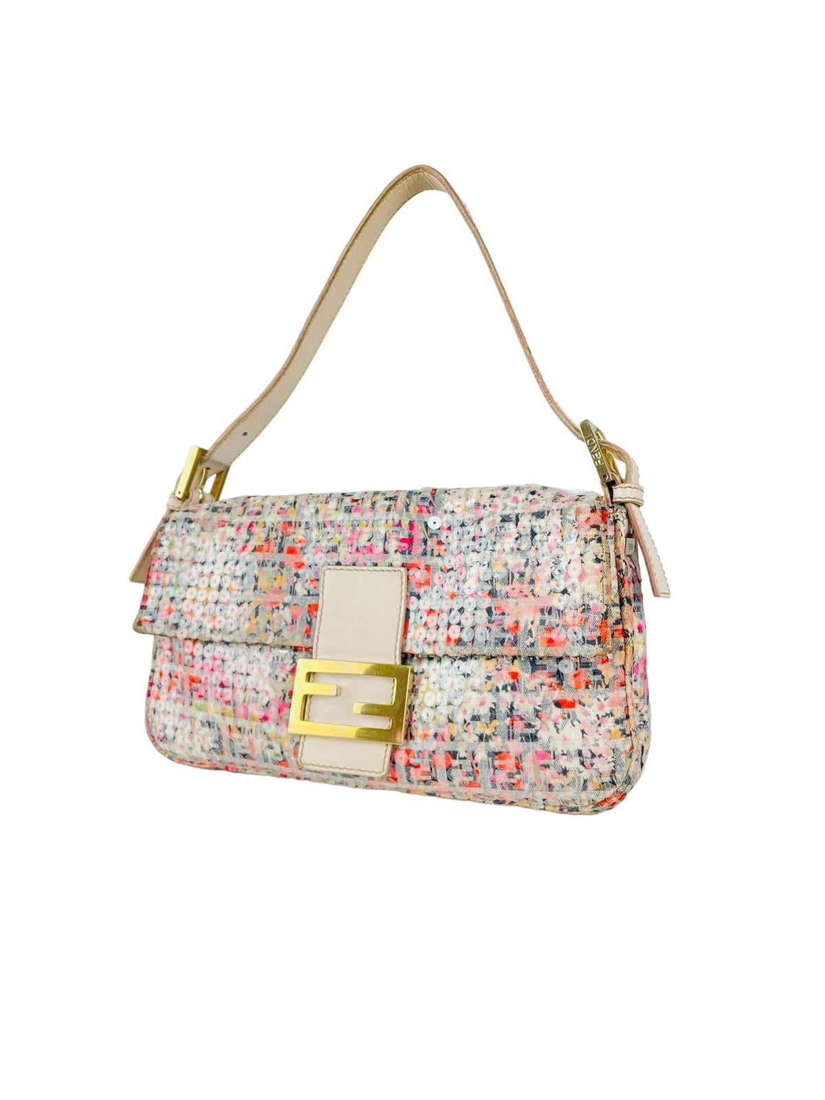 FENDI SQUIN EMBELLISHED BAGUETTE