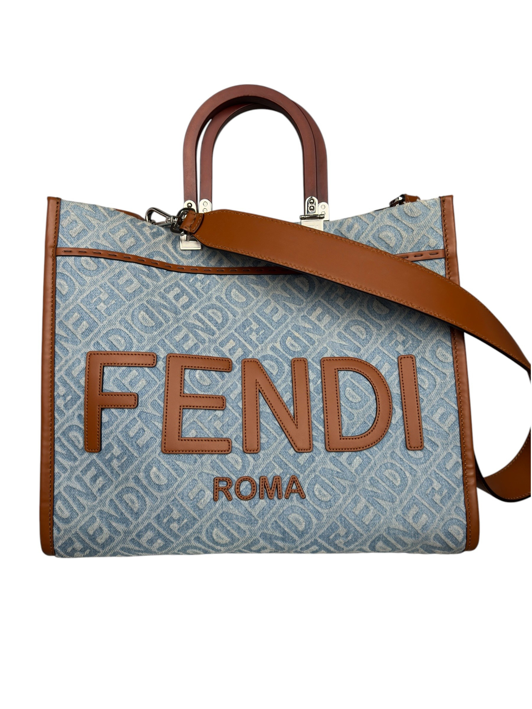 FENDI SUNSHINE DENIM TOTE