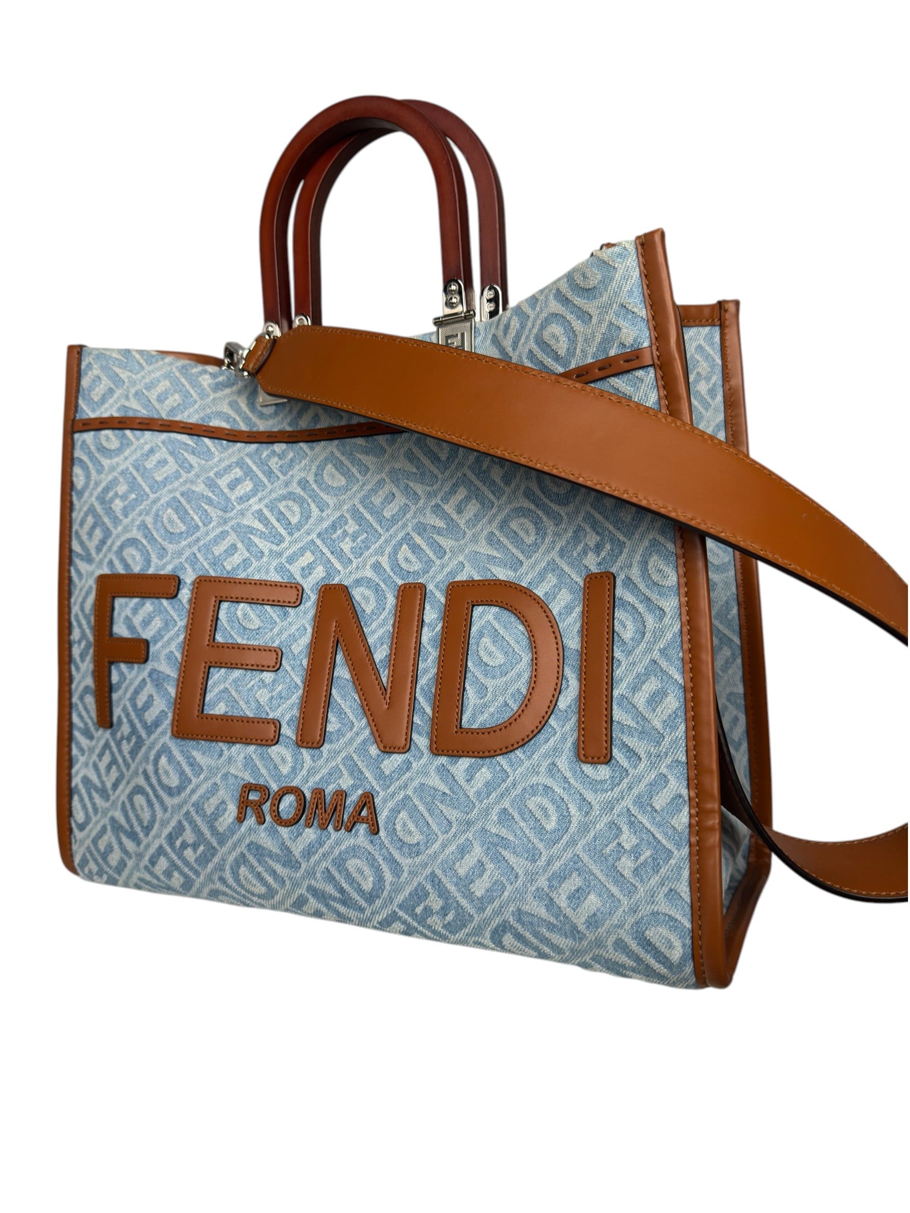 FENDI SUNSHINE DENIM TOTE