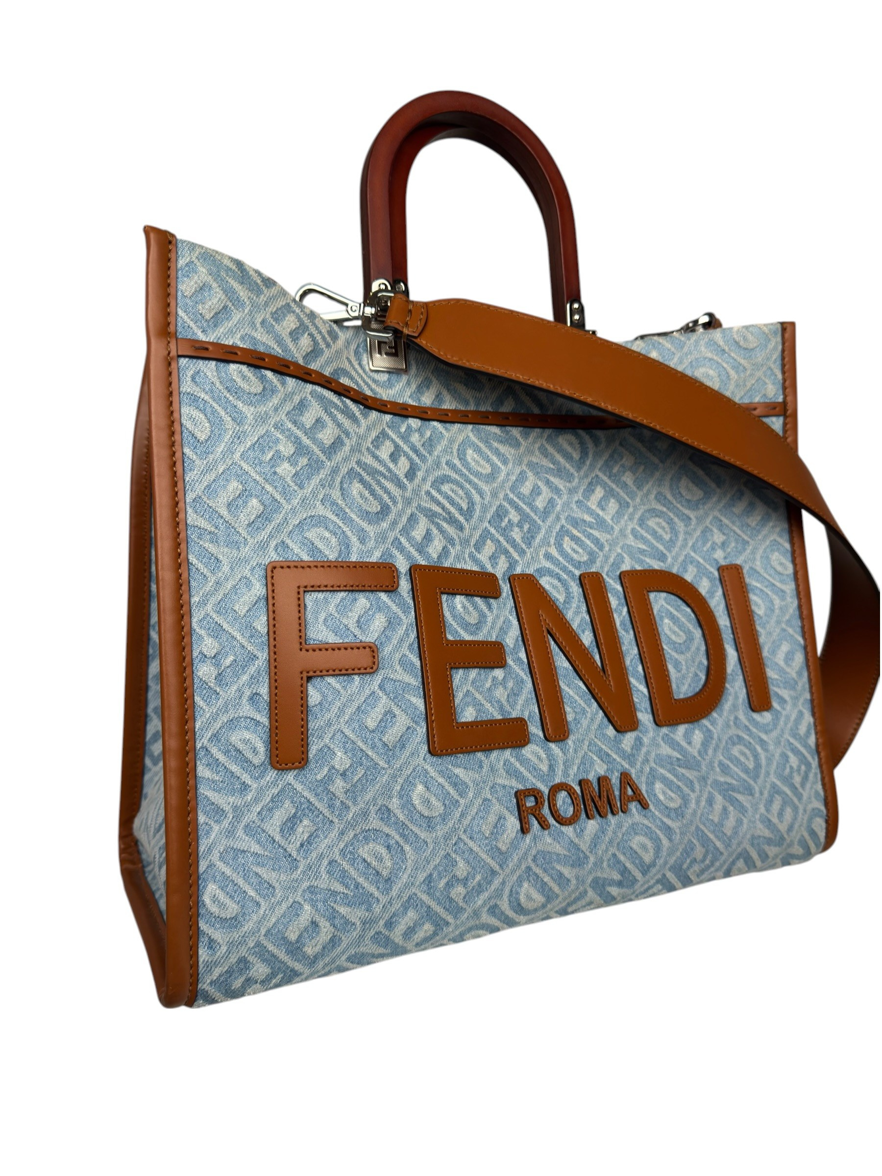 FENDI SUNSHINE DENIM TOTE