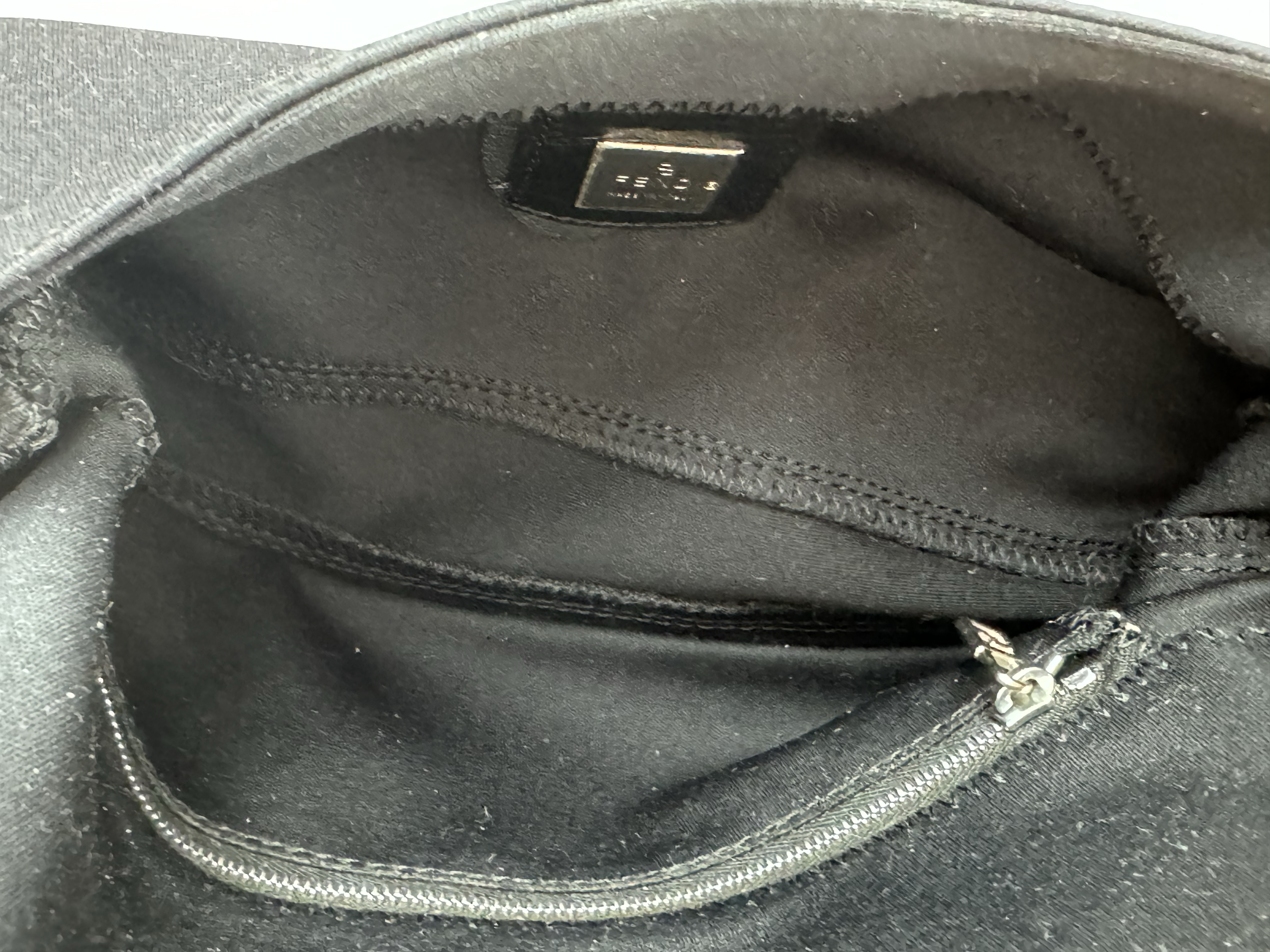 FENDI VINTAGE BLACK CLOTH BAGUETTE 