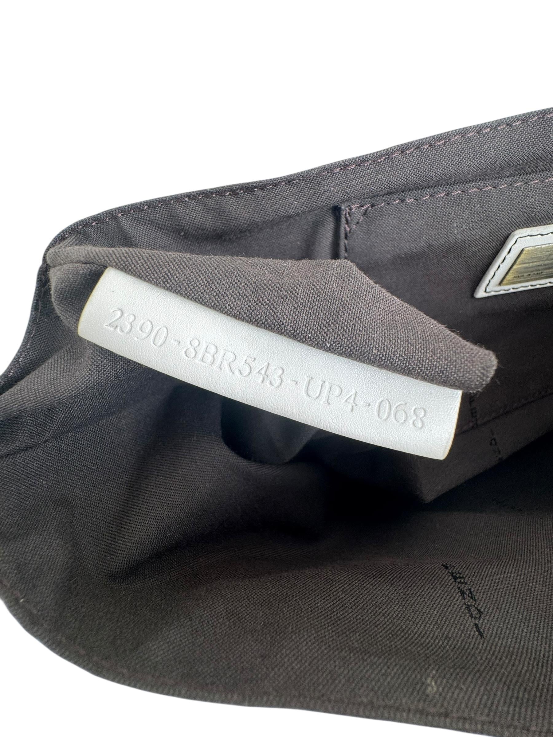 FENDI WHITE CANVAS TRIM B SHOULDER BAG