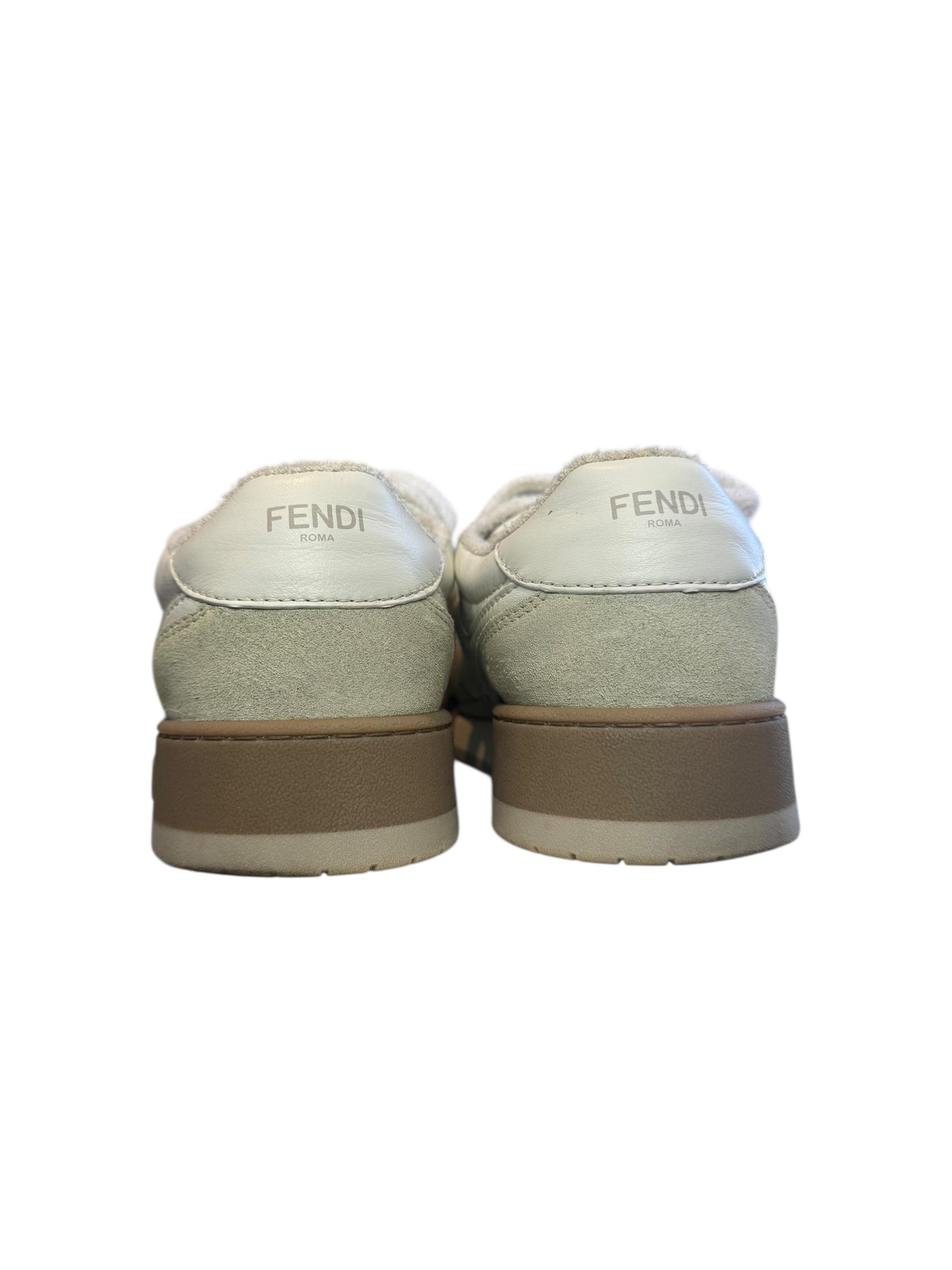 FENDI WHITE MATCH FF TRAINERS 39