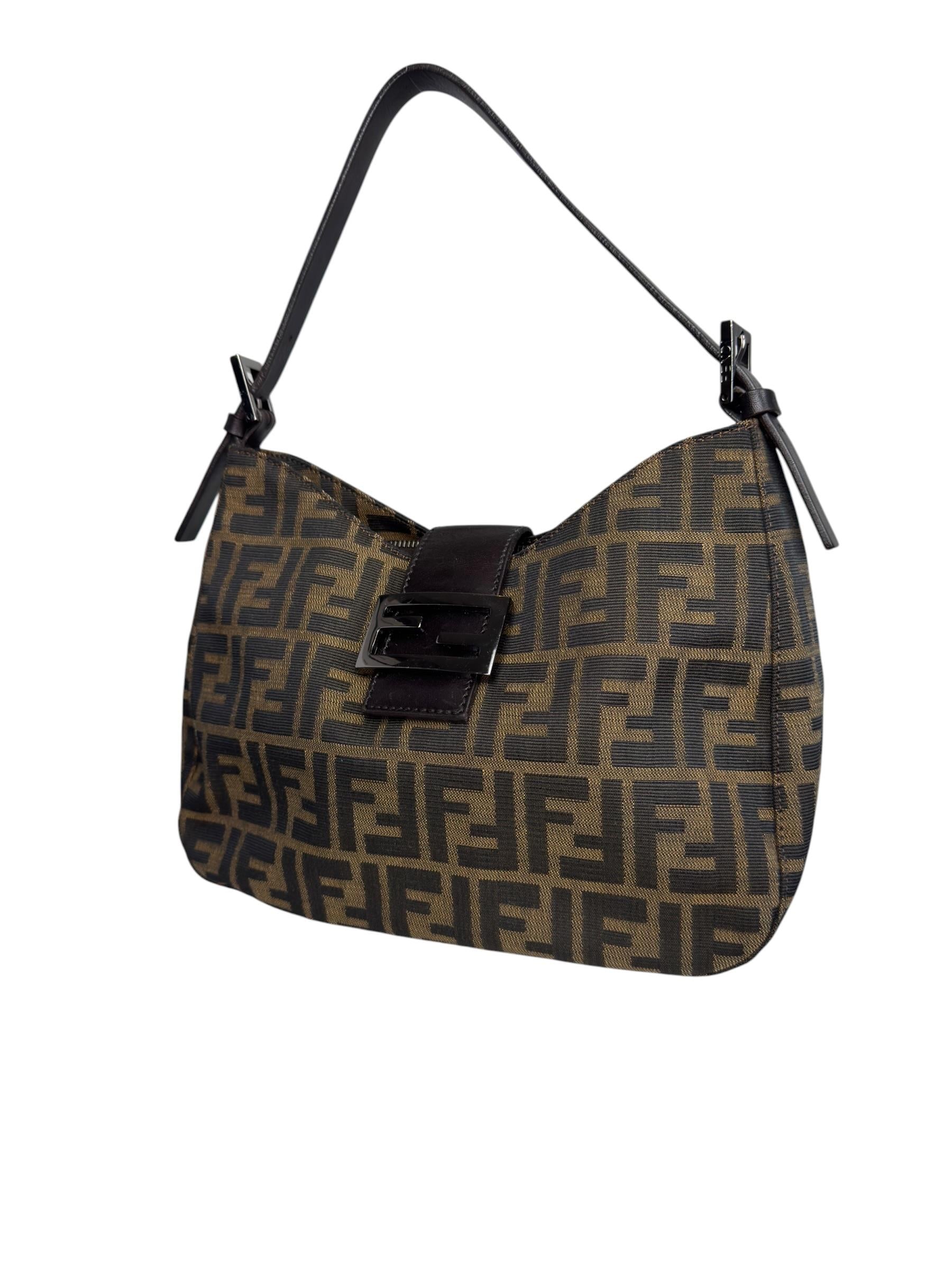 FENDI ZUCCA BAGUETTE SHOULDER BAG
