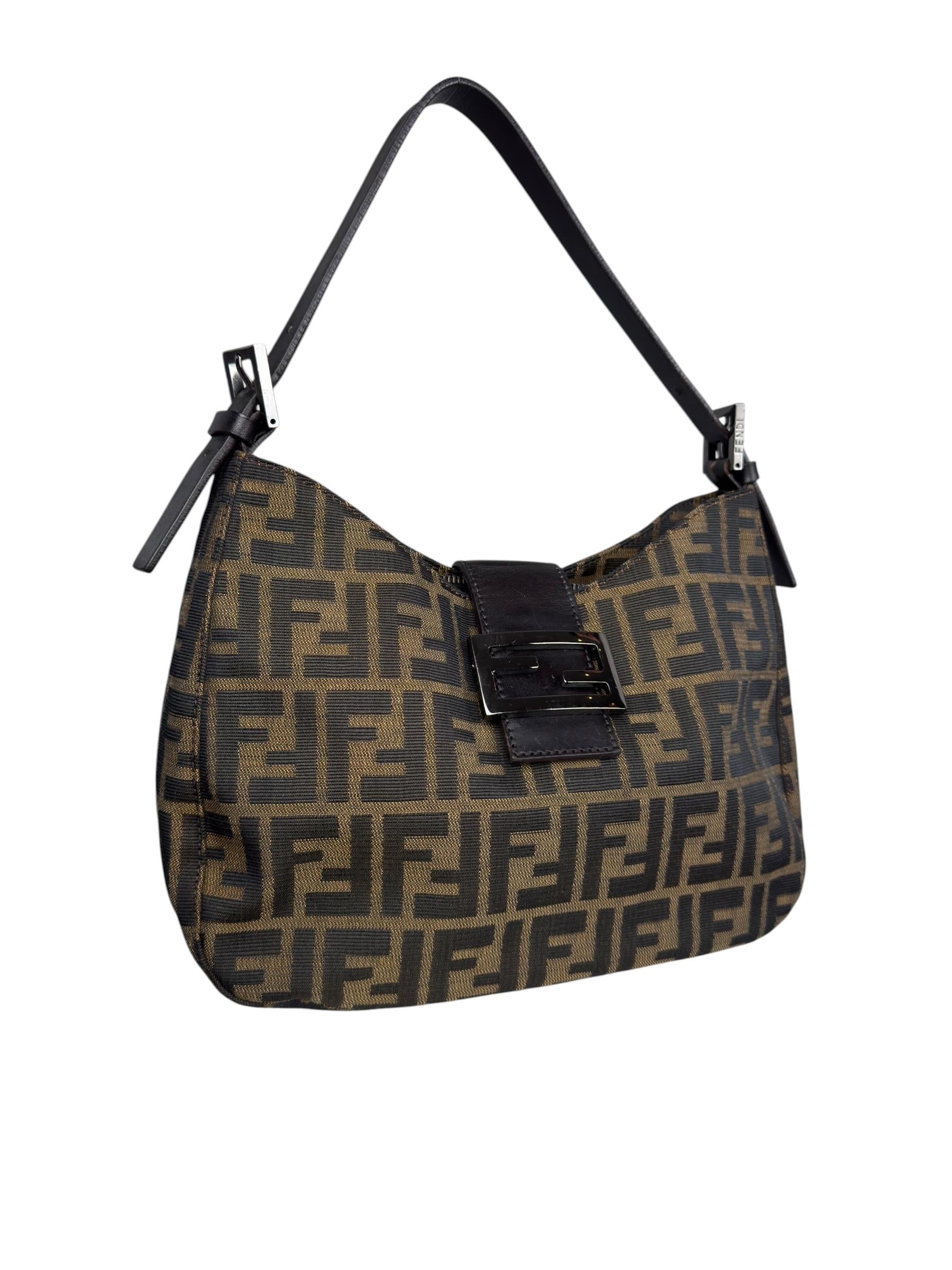 FENDI ZUCCA BAGUETTE SHOULDER BAG