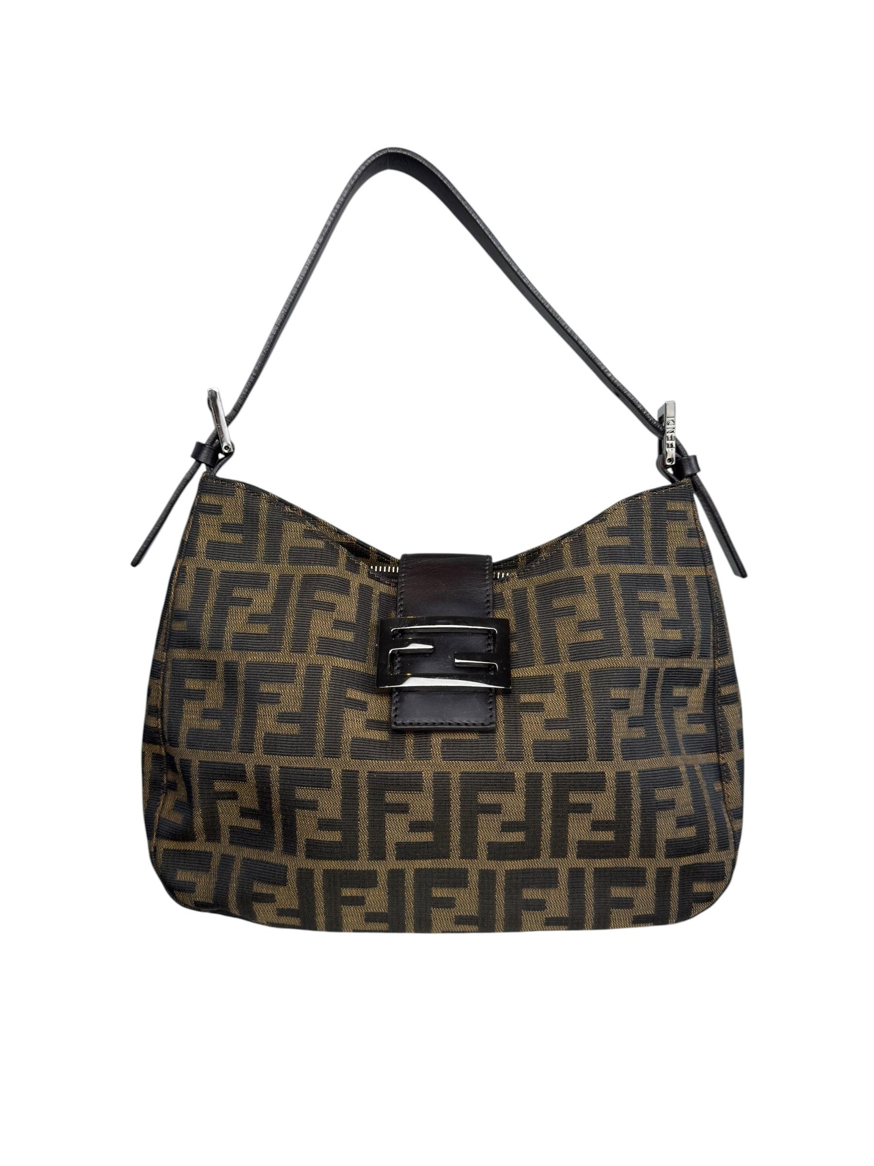 FENDI ZUCCA BAGUETTE SHOULDER BAG