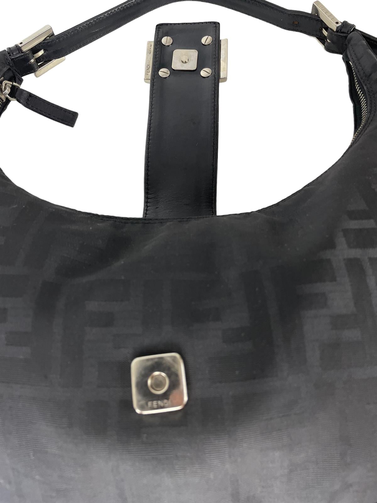 FENDI ZUCCA HALFMOON SHOULDER BAG