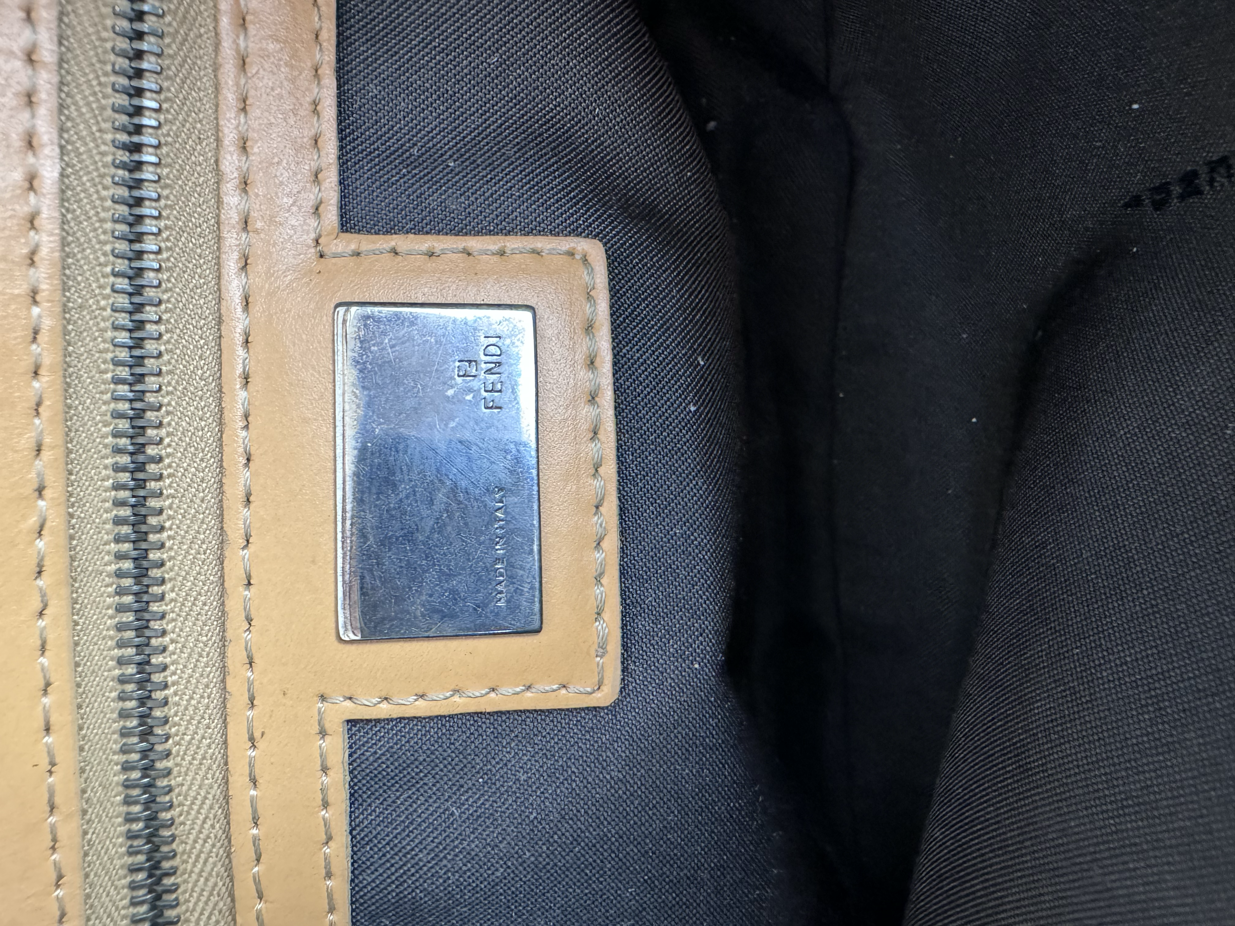 FENDI ZUCCA HALFMOON SHOULDER BAG