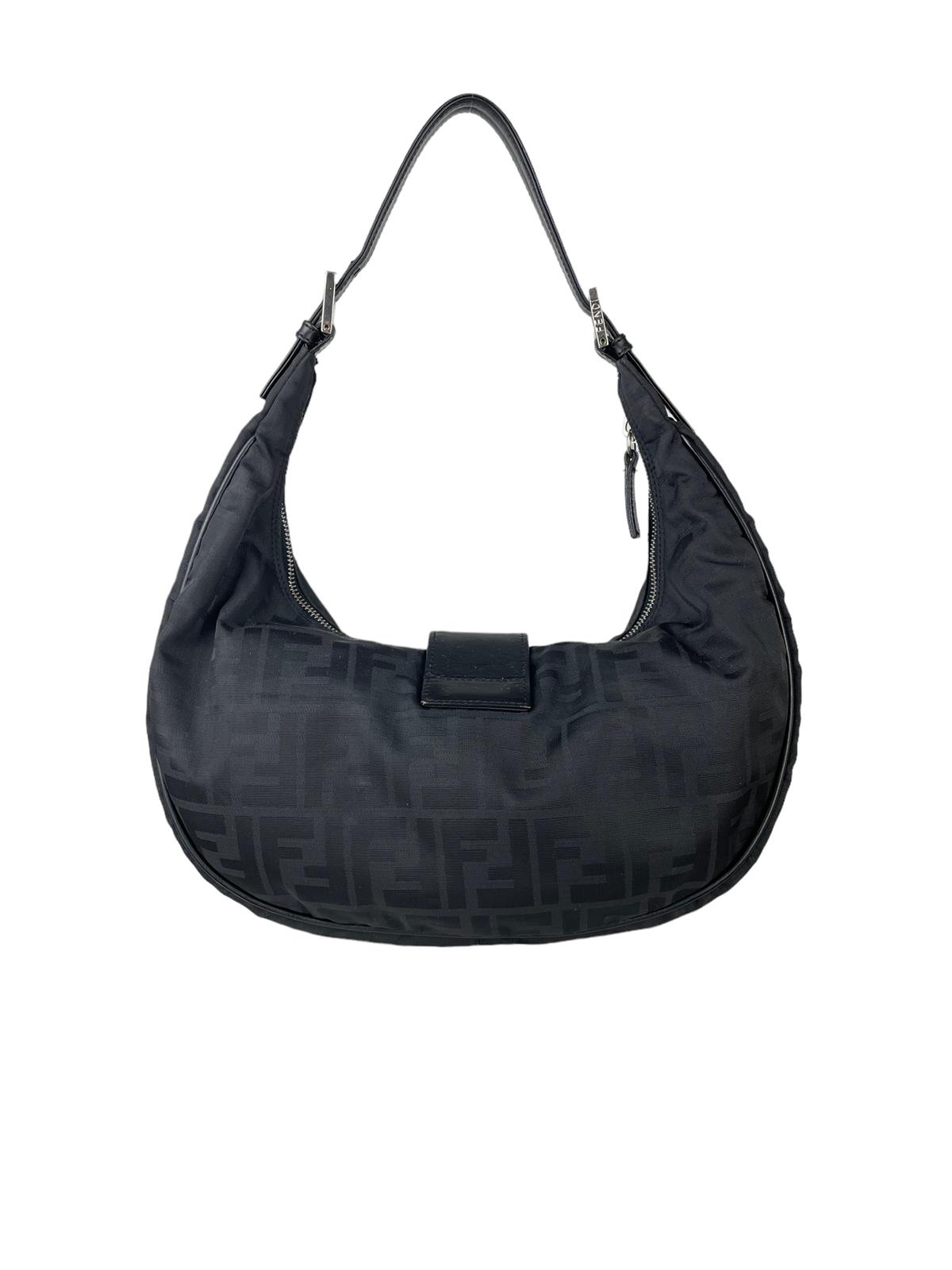 FENDI ZUCCA HALFMOON SHOULDER BAG