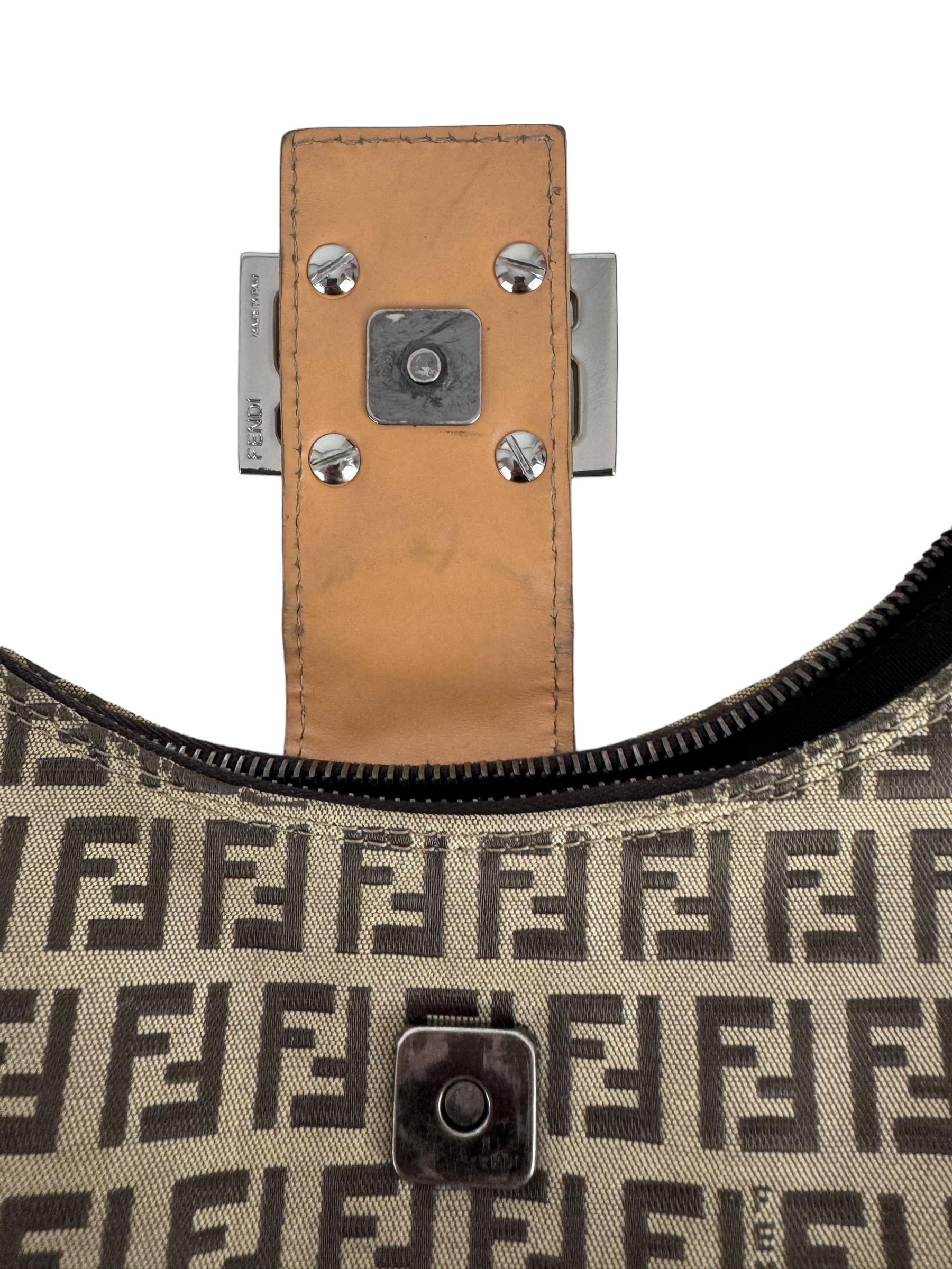 FENDI ZUCCA HALFMOON SHOULDER BAG