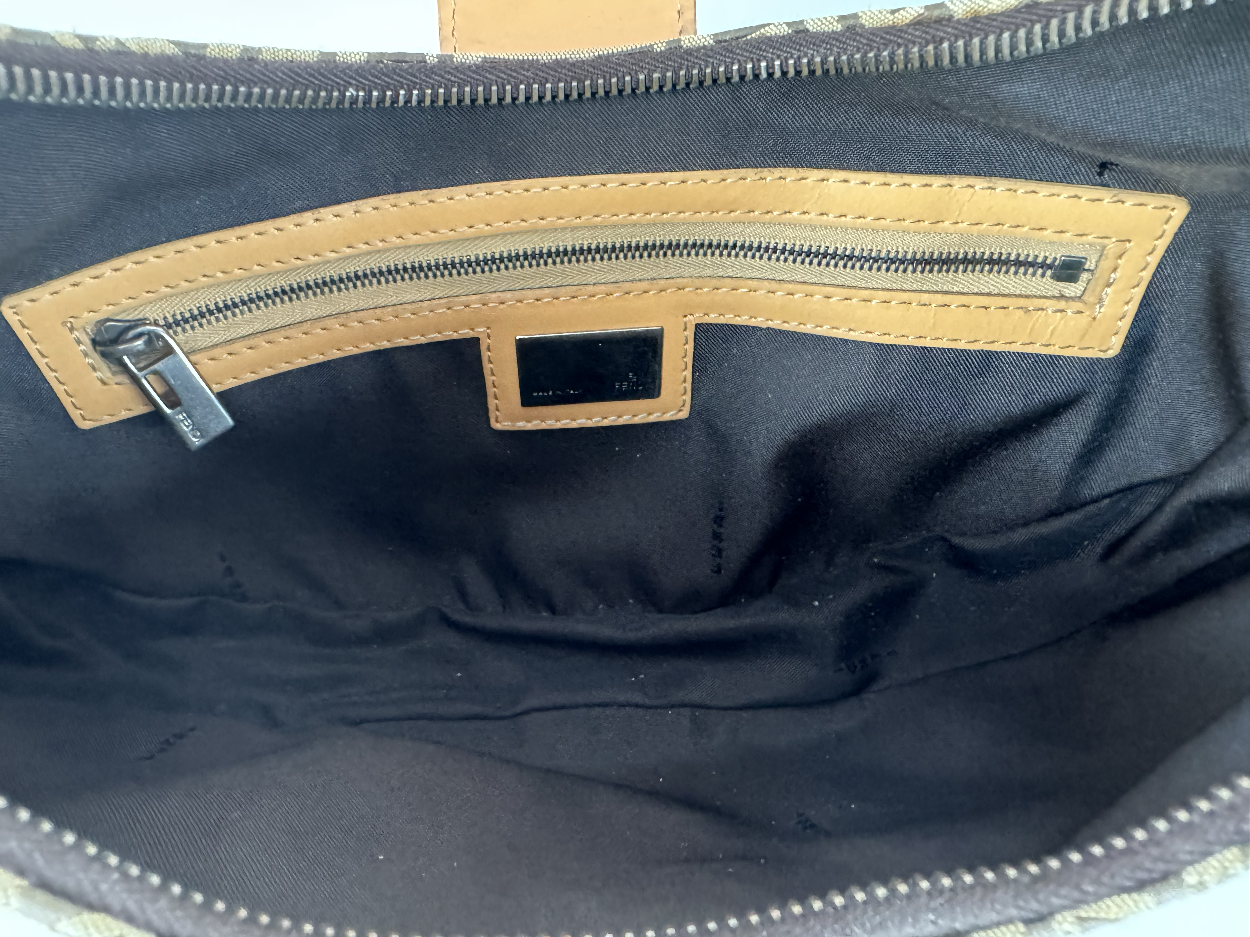 FENDI ZUCCA HALFMOON SHOULDER BAG