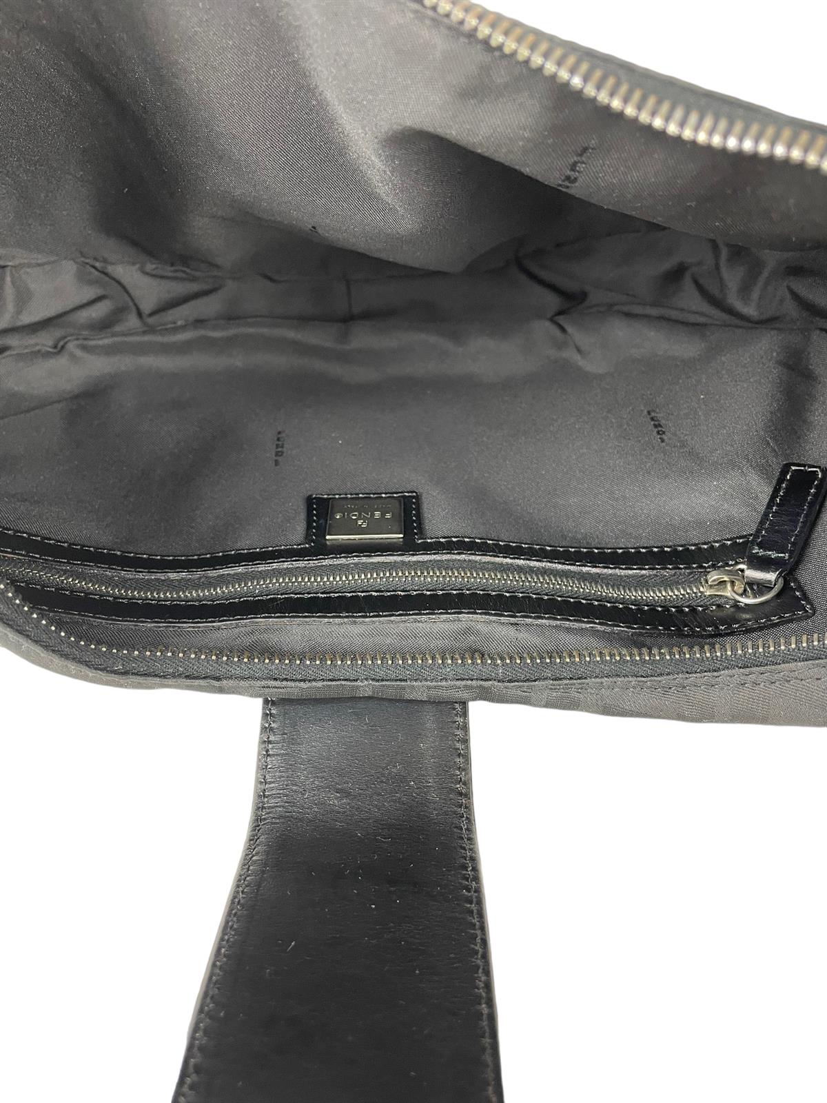 FENDI ZUCCA HALFMOON SHOULDER BAG