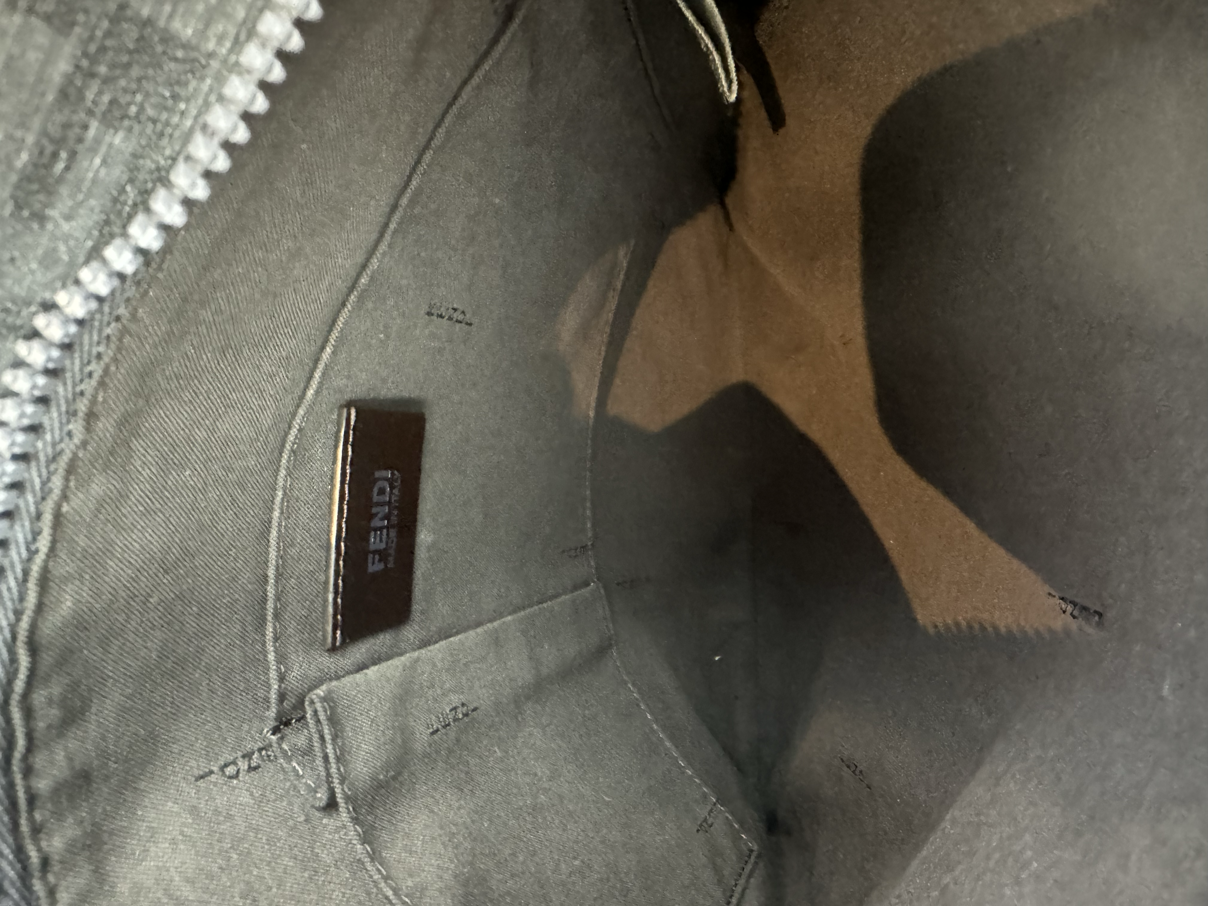 FENDI ZUCCA LEATHER MESSENGER BAG