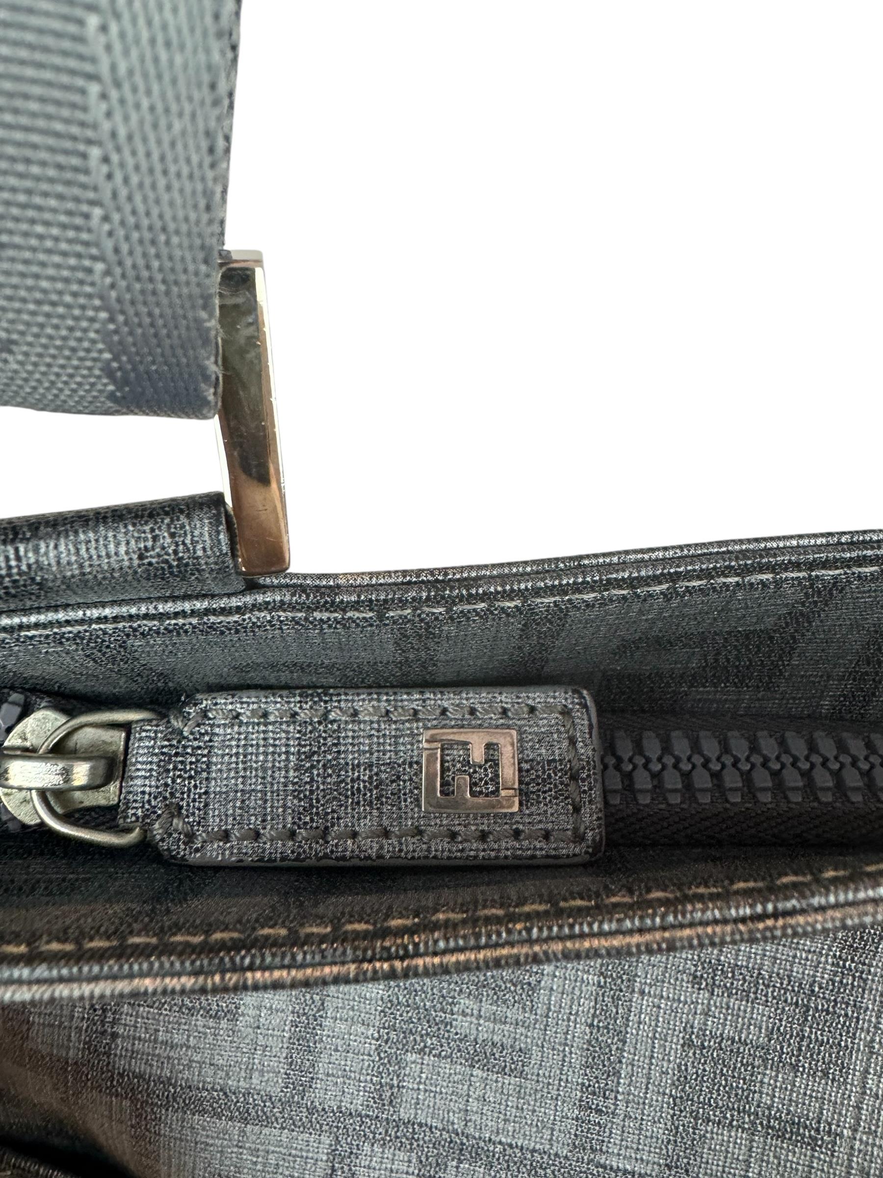 FENDI ZUCCA LEATHER MESSENGER BAG