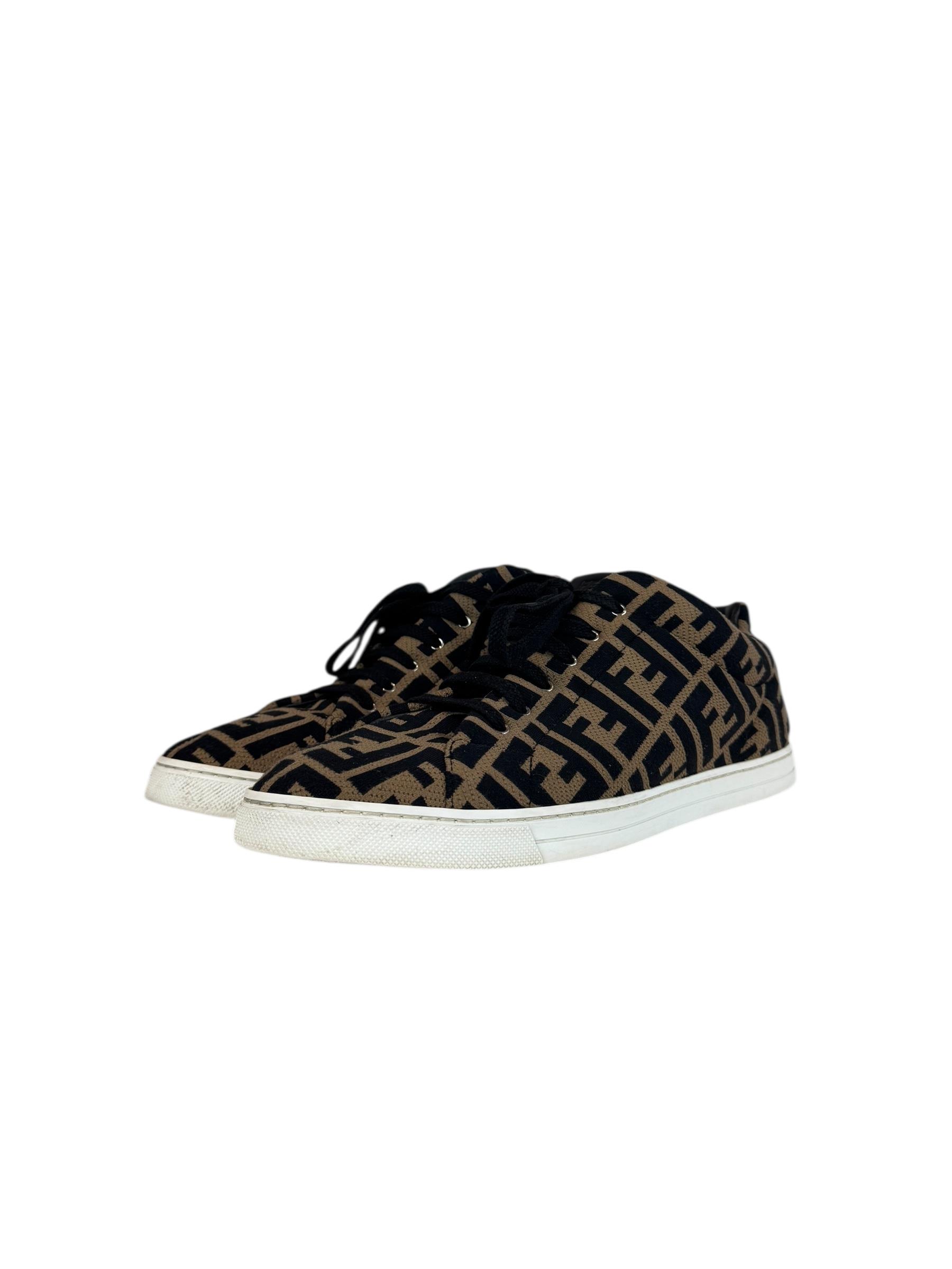 FENDI ZUCCA LEATHER SNEAKERS