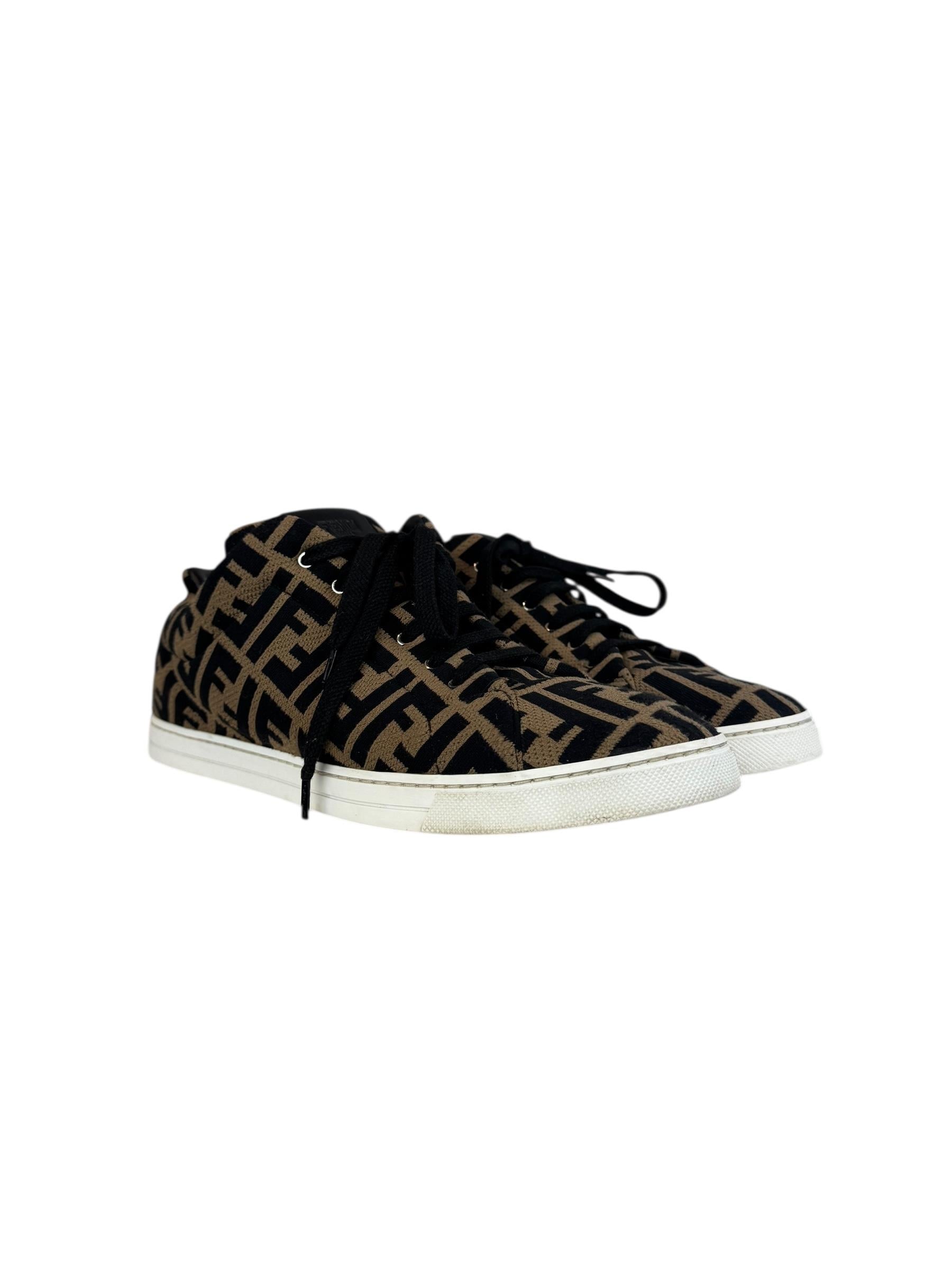 FENDI ZUCCA LEATHER SNEAKERS