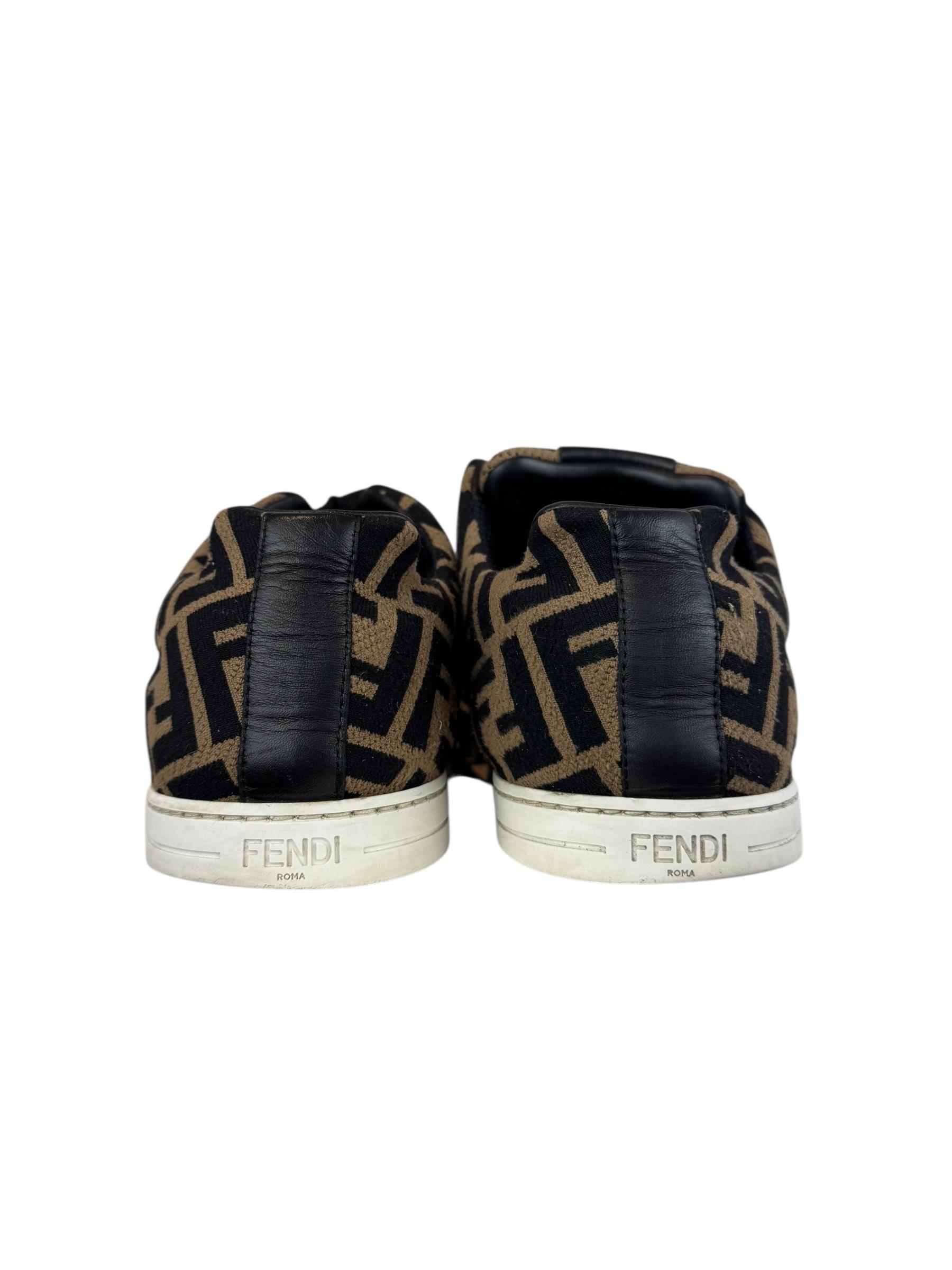 FENDI ZUCCA LEATHER SNEAKERS