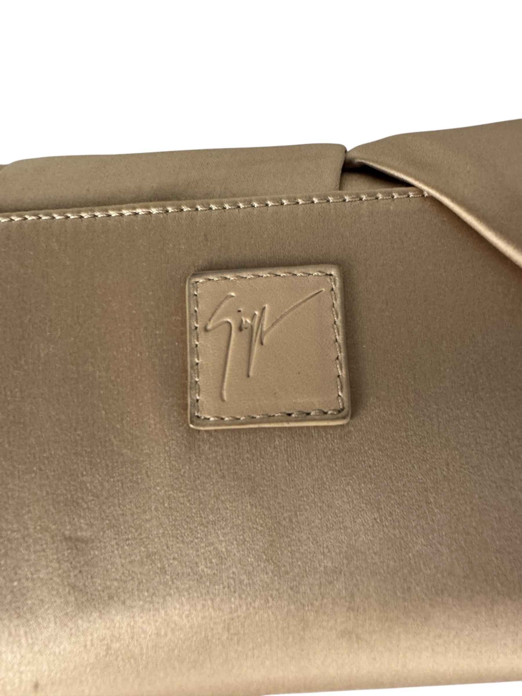 GIUSSEPPE ZANOTTI BLUSH SATIN CLUTCH