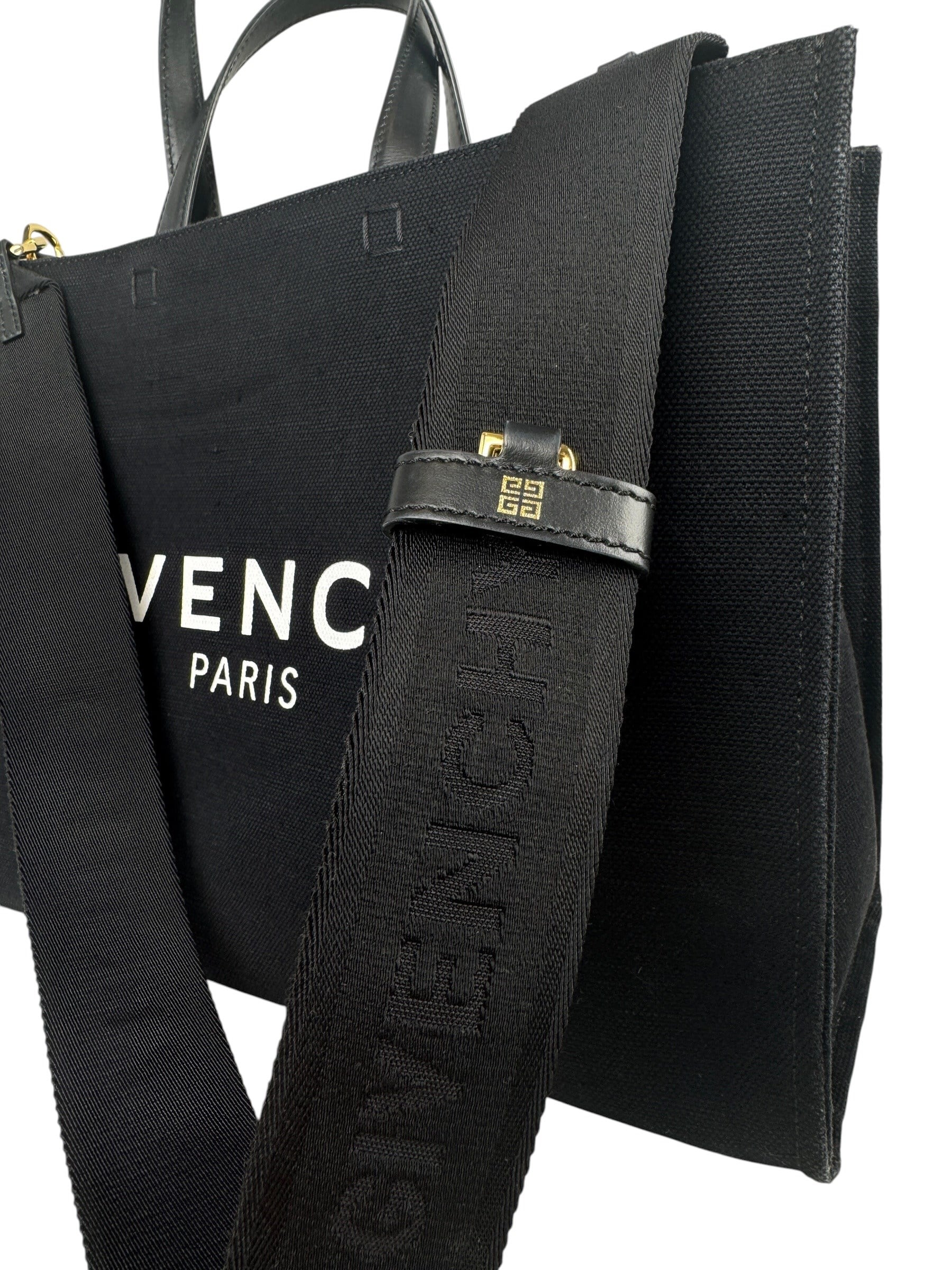 GIVENCHY BLACK CANVAS TOTE BAG