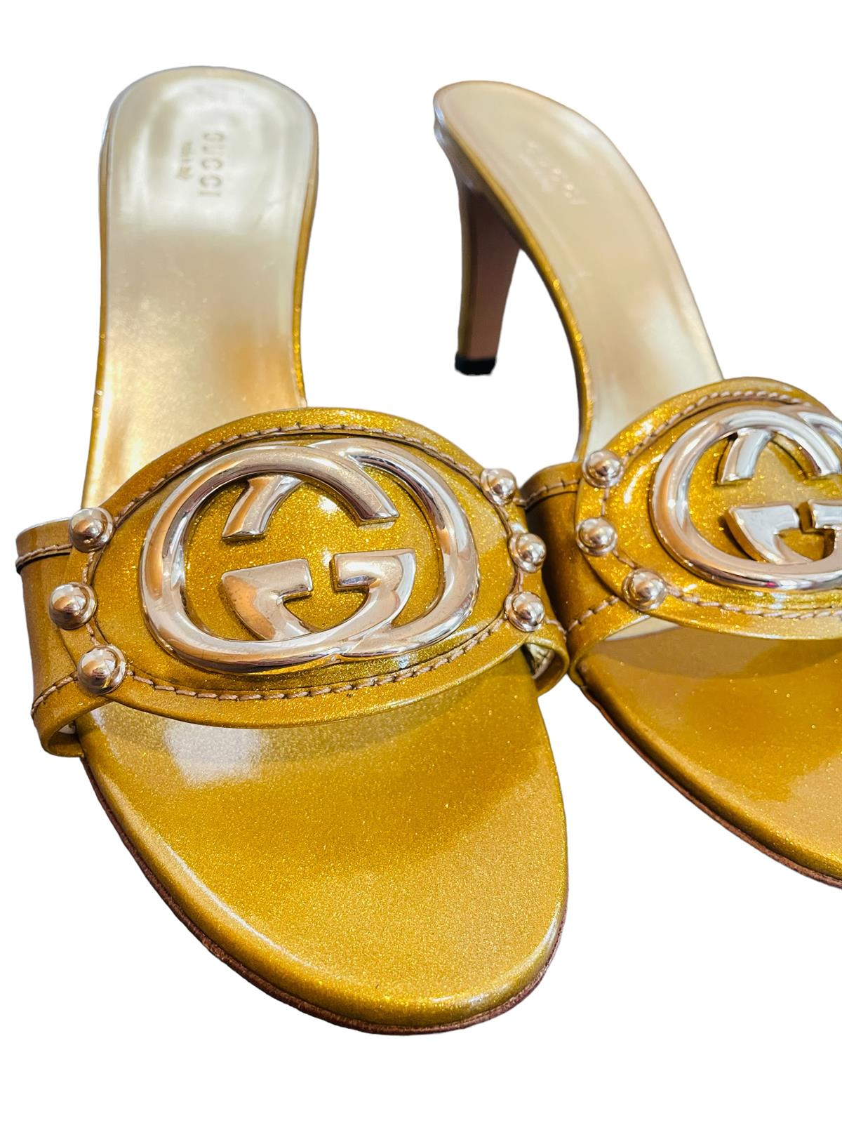 GLITTER GG LOGO HEELS