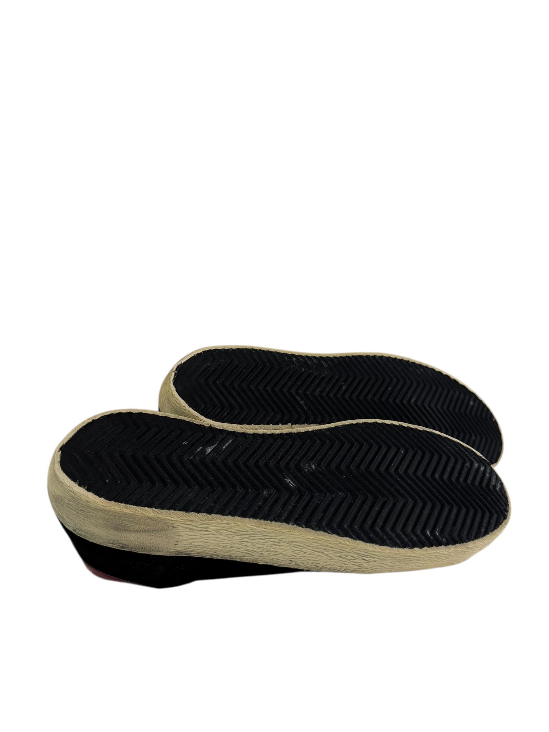 GOLDEN GOOSE BLACK SUEDE SUPER STAR SNEAKERS