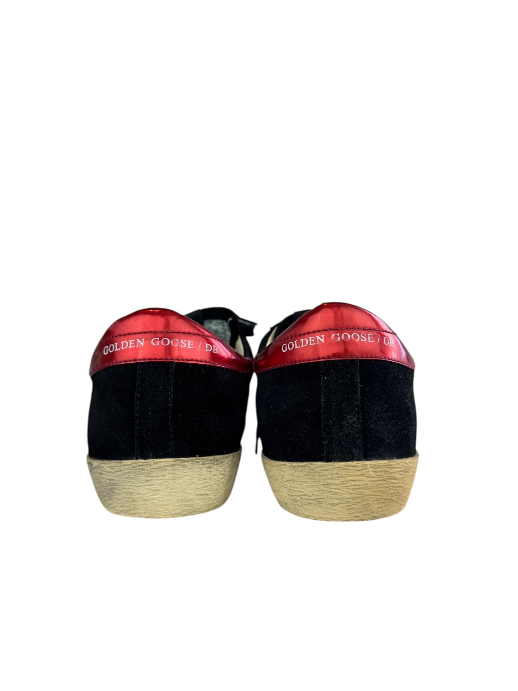 GOLDEN GOOSE BLACK SUEDE SUPER STAR SNEAKERS