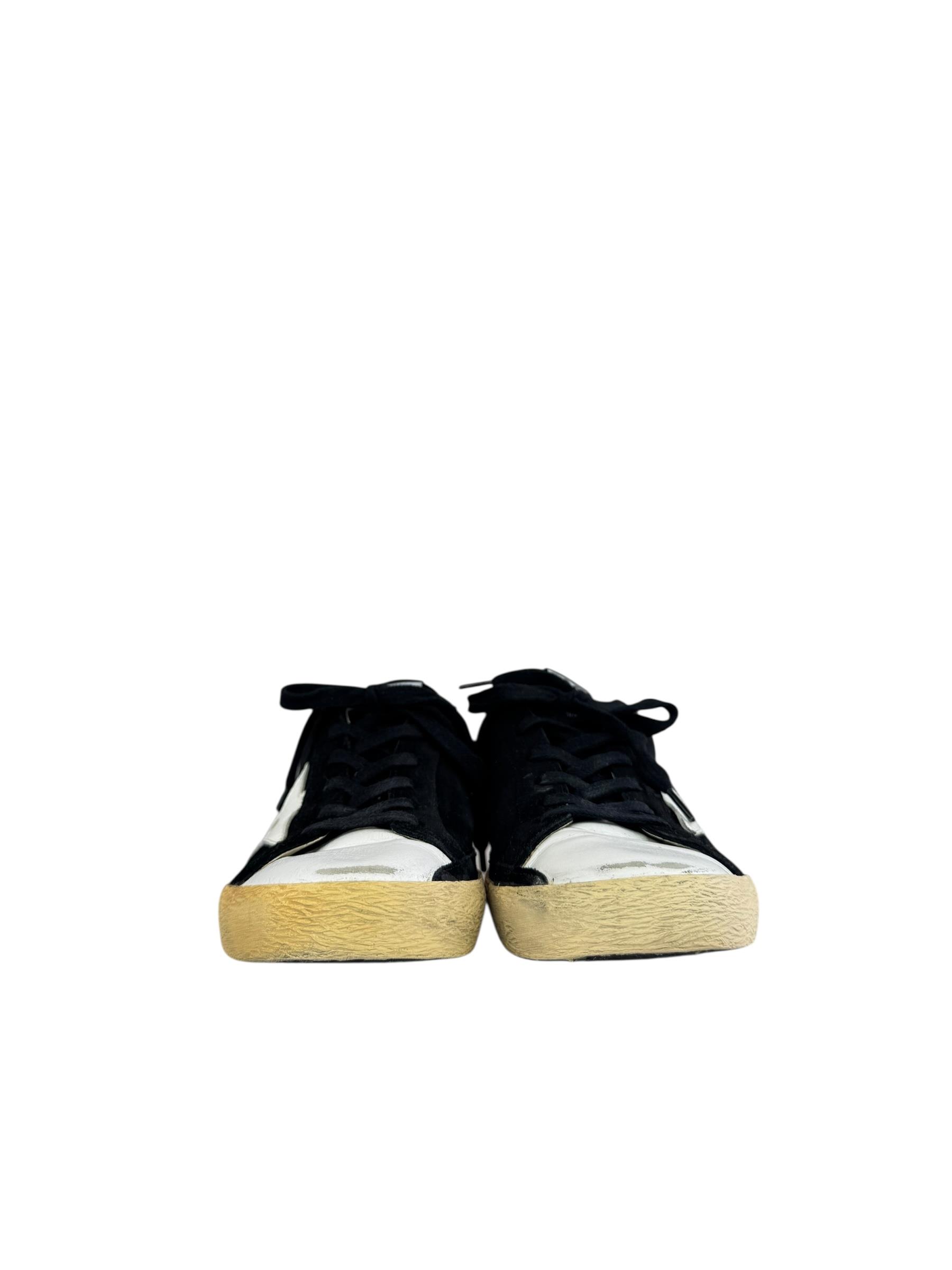 GOLDEN GOOSE BLACK SUEDE SUPER STAR SNEAKERS