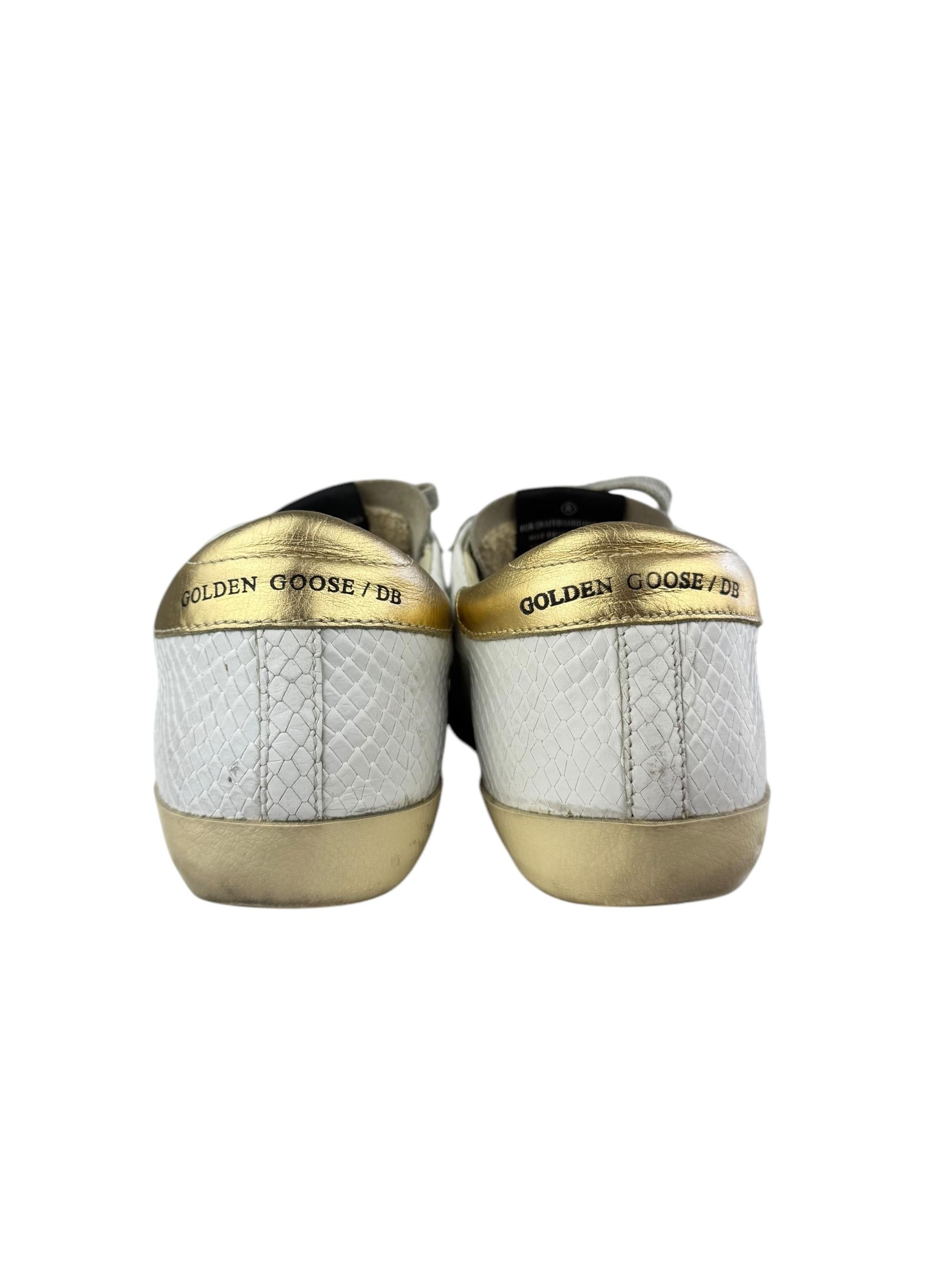 GOLDEN GOOSE CROCO PRINT SUPER STAR SNEAKERS
