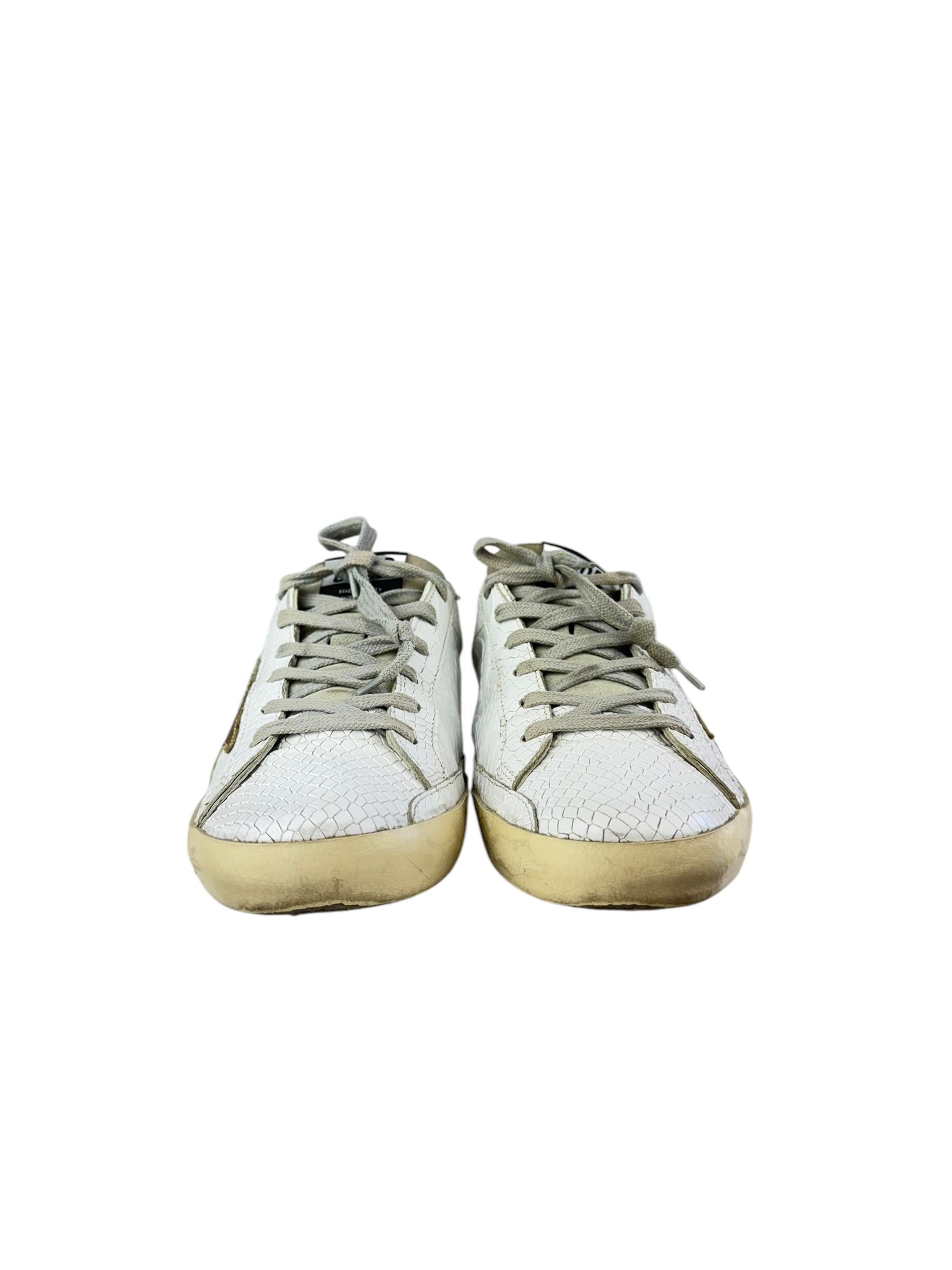 GOLDEN GOOSE CROCO PRINT SUPER STAR SNEAKERS