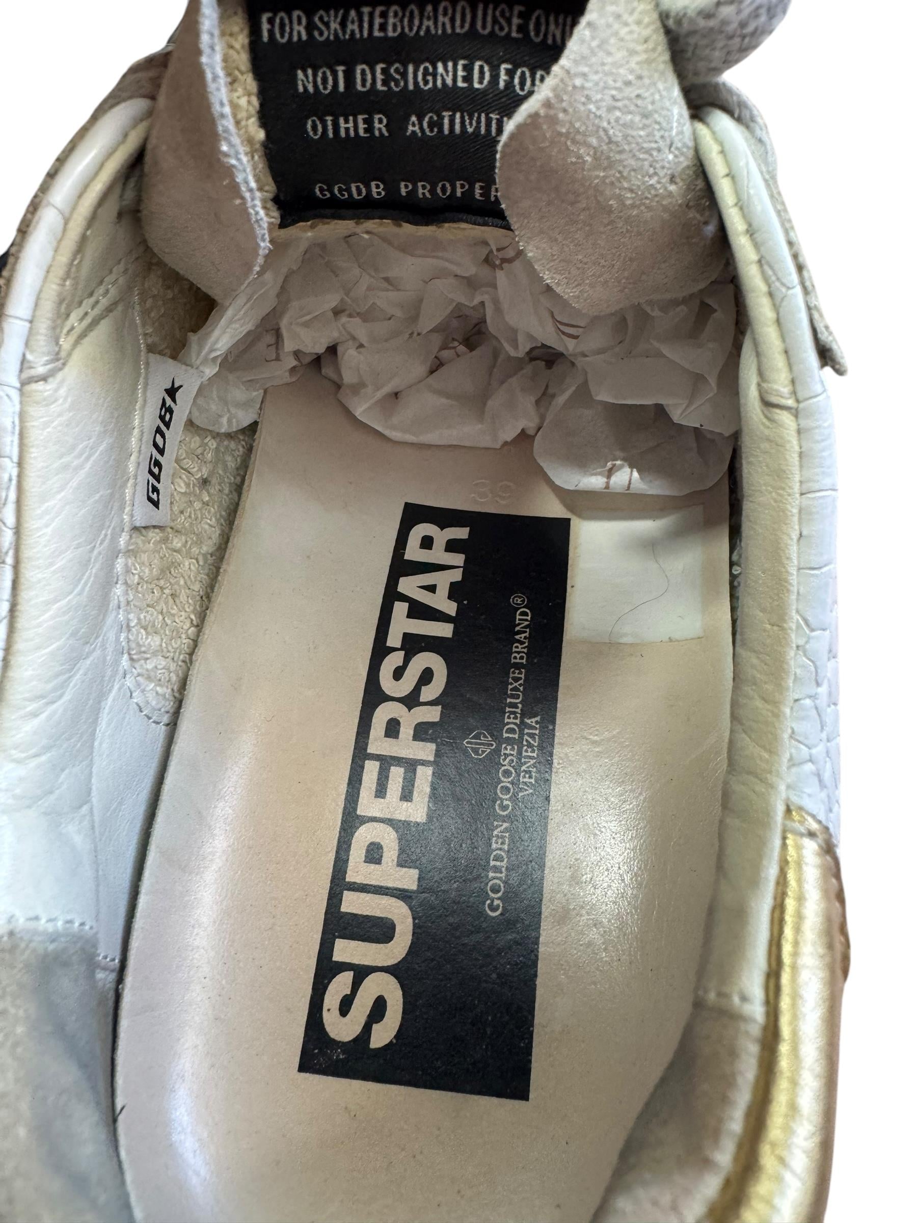 GOLDEN GOOSE CROCO PRINT SUPER STAR SNEAKERS