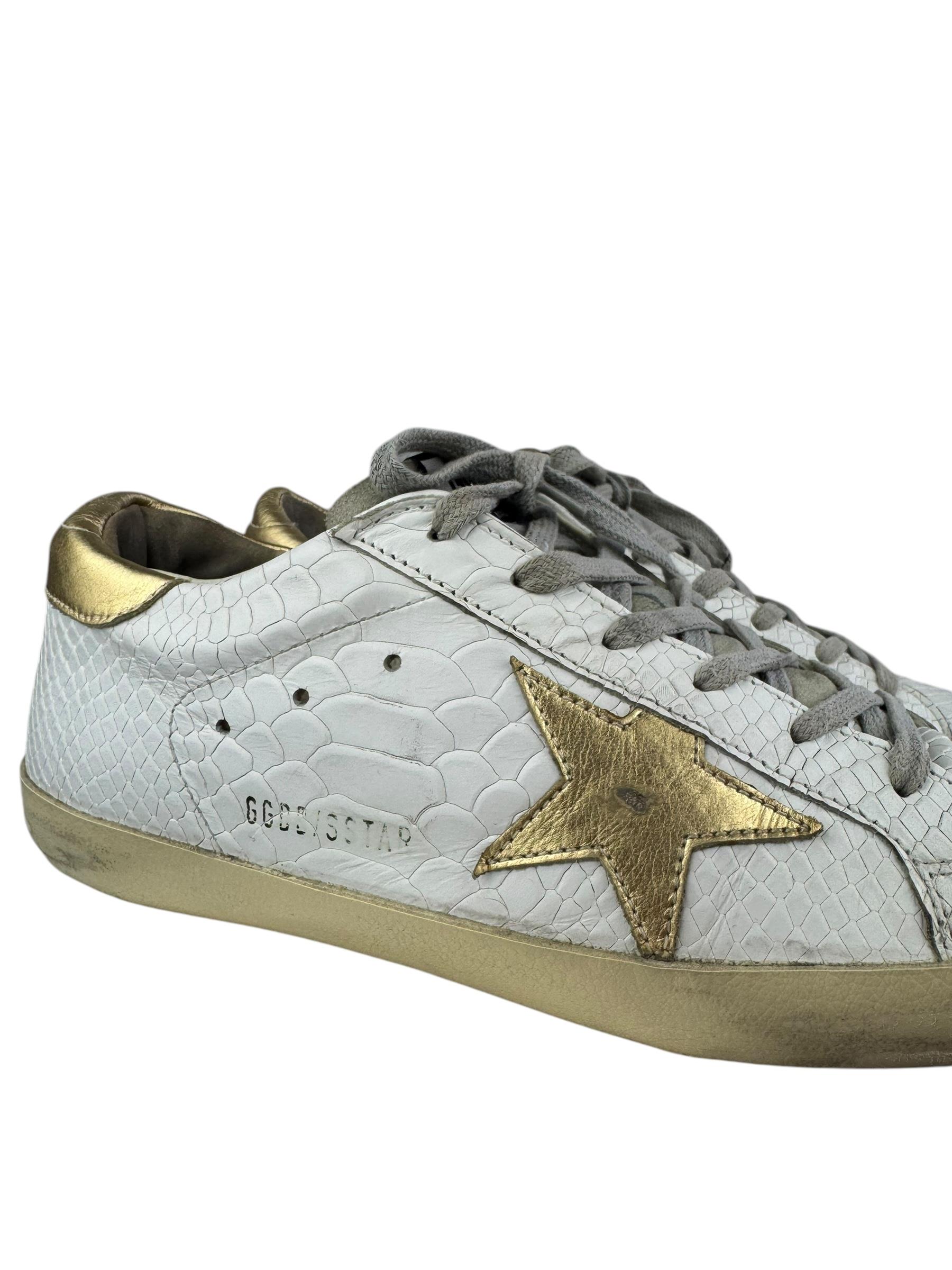GOLDEN GOOSE CROCO PRINT SUPER STAR SNEAKERS