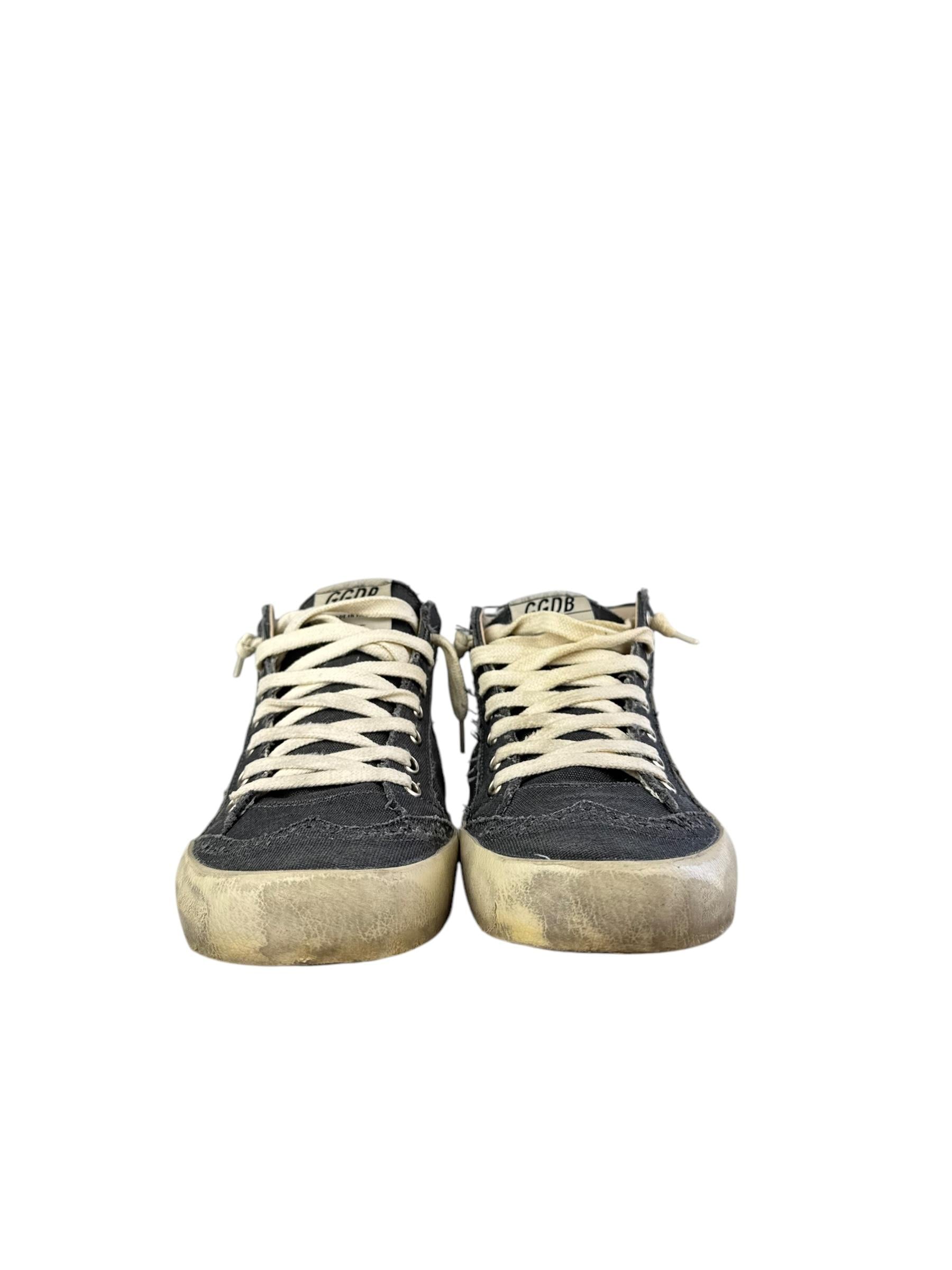 GOLDEN GOOSE MID STAR DENIM SNEAKERS
