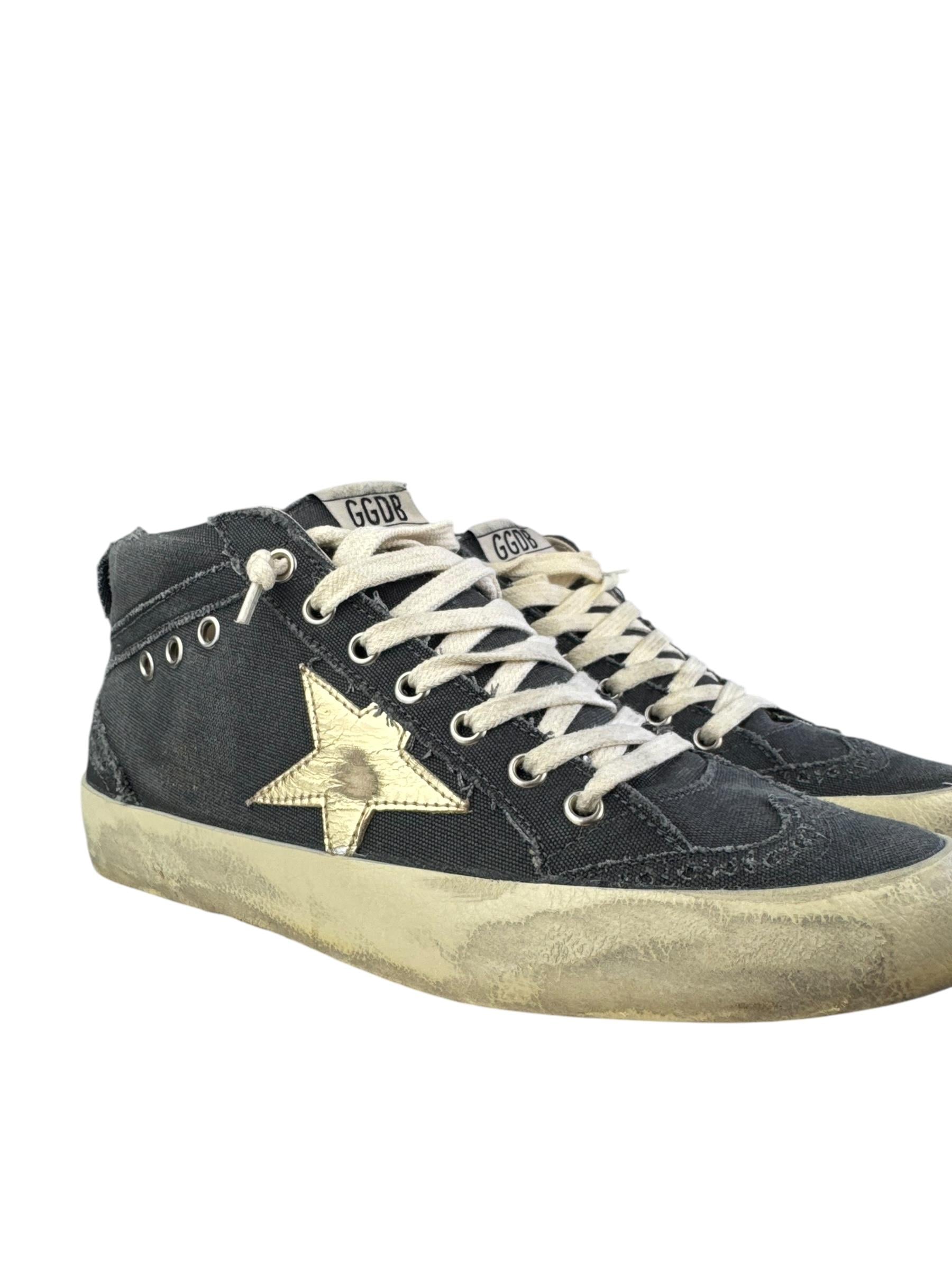 GOLDEN GOOSE MID STAR DENIM SNEAKERS