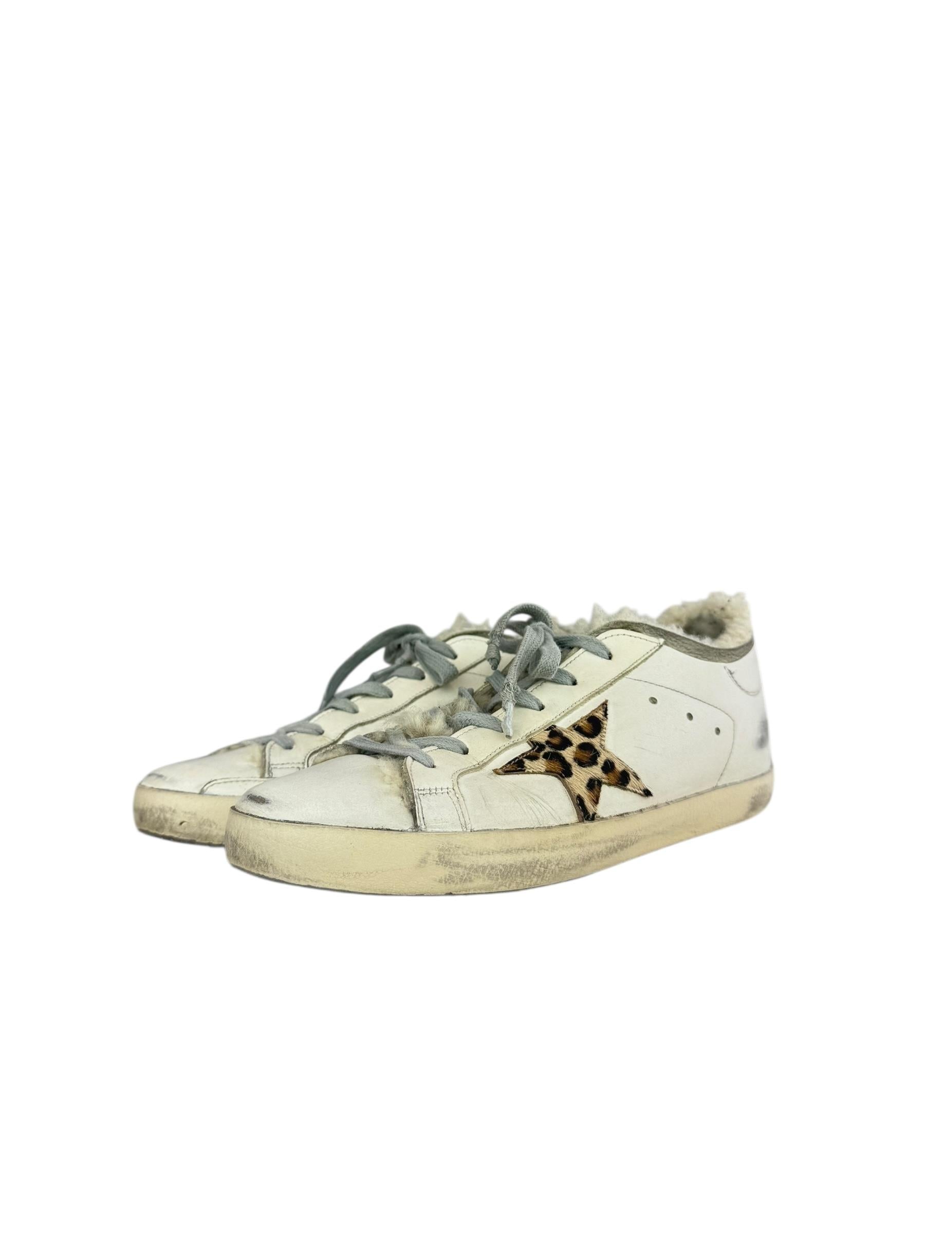 GOLDEN GOOSE SHEARLING SUPER STAR SNEAKERS
