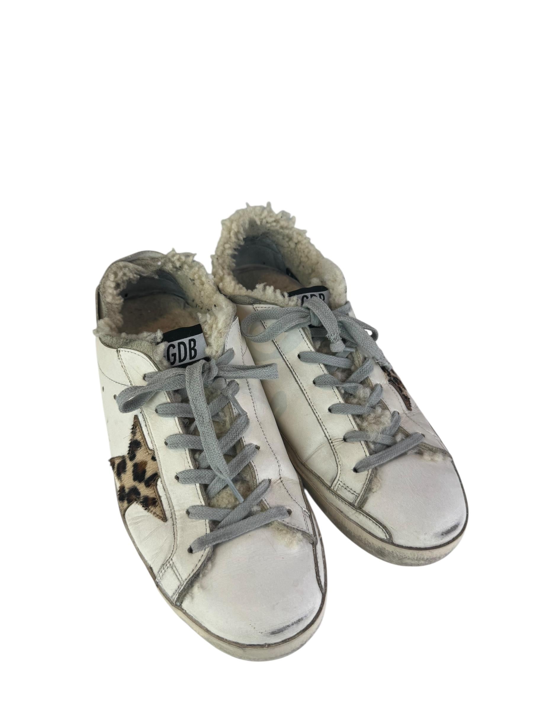 GOLDEN GOOSE SHEARLING SUPER STAR SNEAKERS