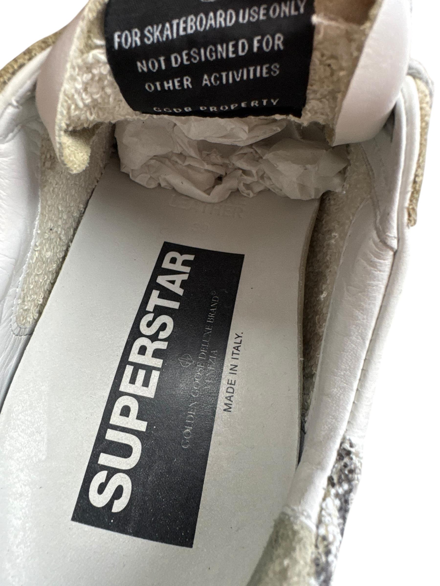 GOLDEN GOOSE WHITE LEO SUPER STAR SNEAKERS