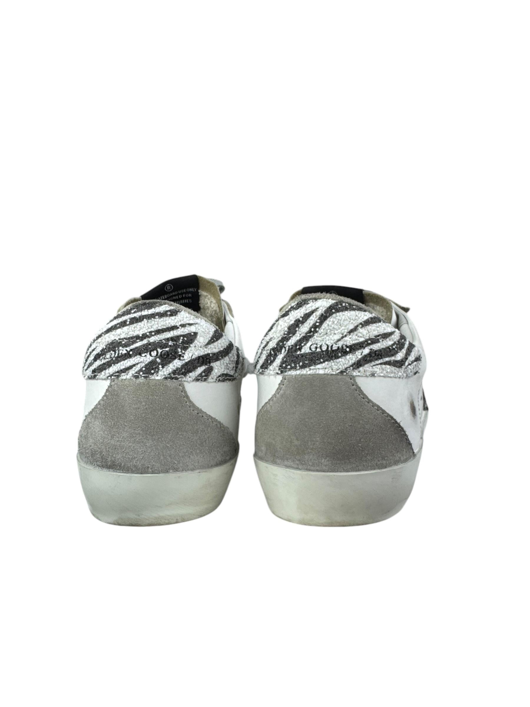 GOLDEN GOOSE WHITE LEO SUPER STAR SNEAKERS
