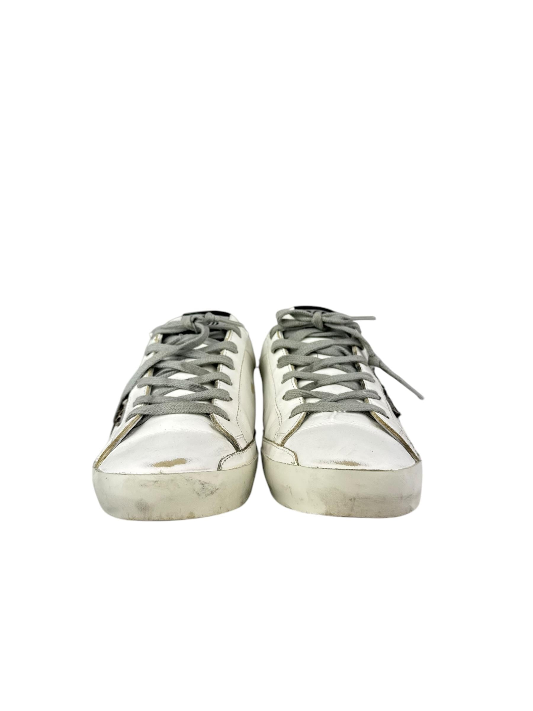 GOLDEN GOOSE WHITE LEO SUPER STAR SNEAKERS