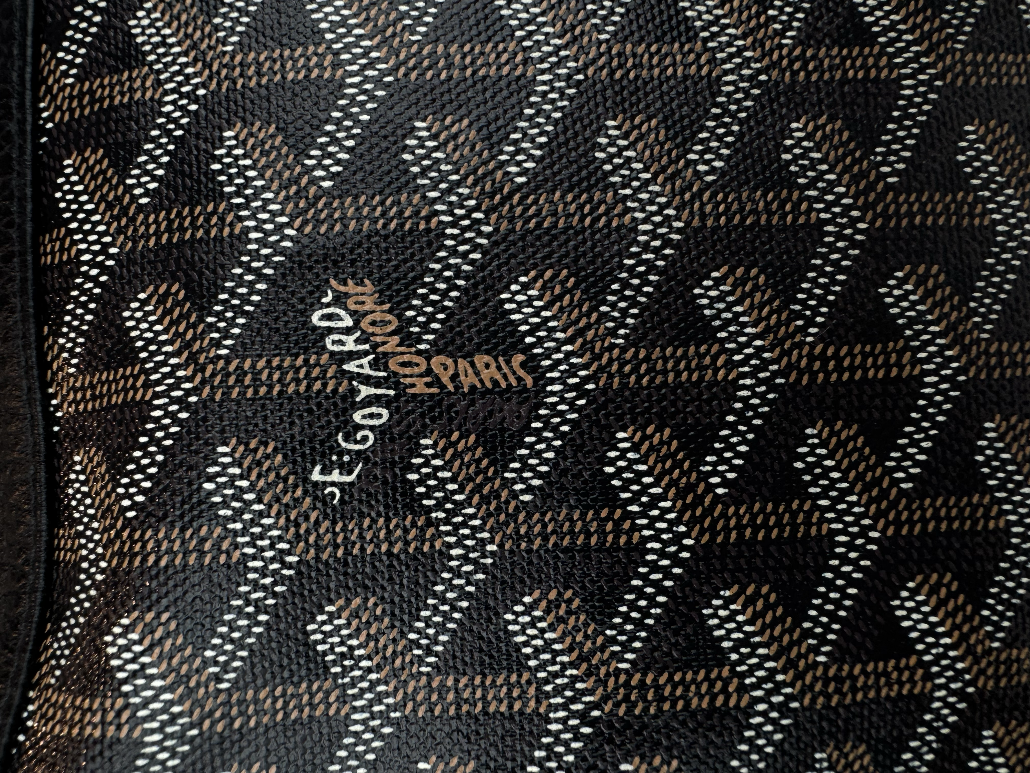 GOYARD BLACK CHEVRON PRINTED GRENADINE HOBO BAG