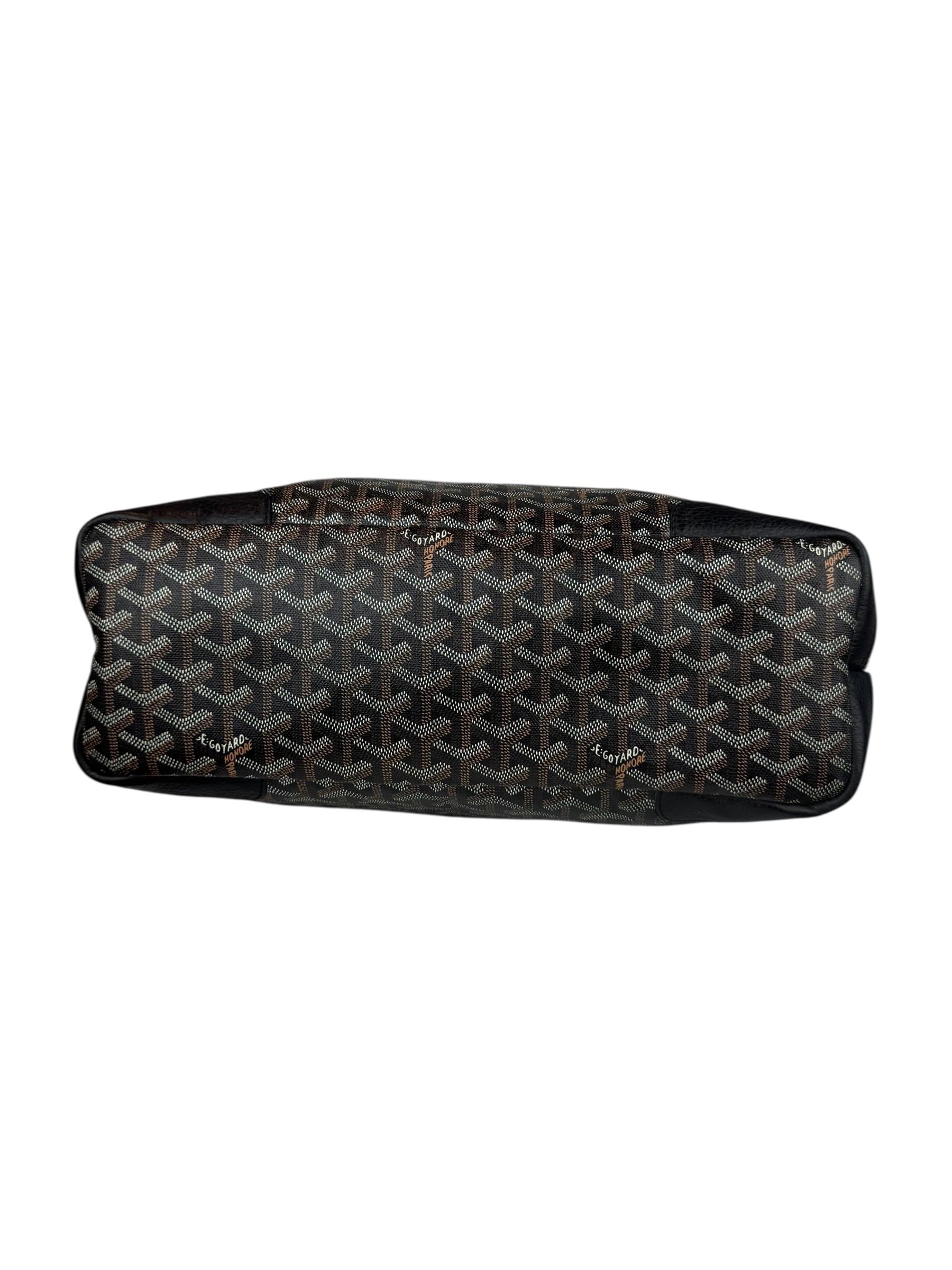 GOYARD BLACK CHEVRON PRINTED GRENADINE HOBO BAG