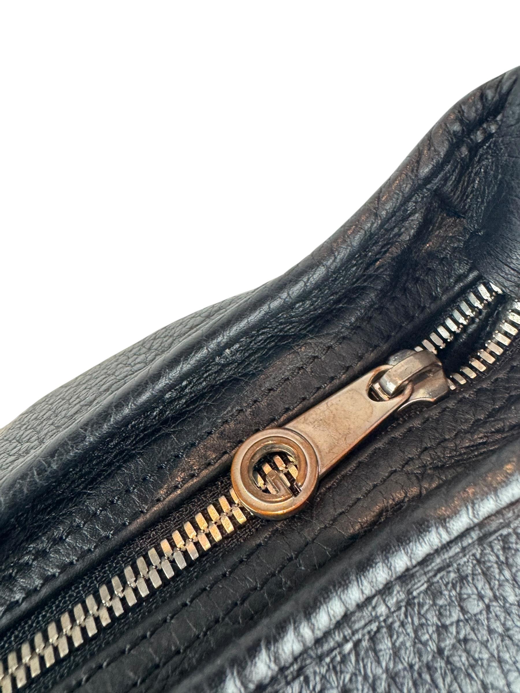 GOYARD BLACK CHEVRON PRINTED GRENADINE HOBO BAG