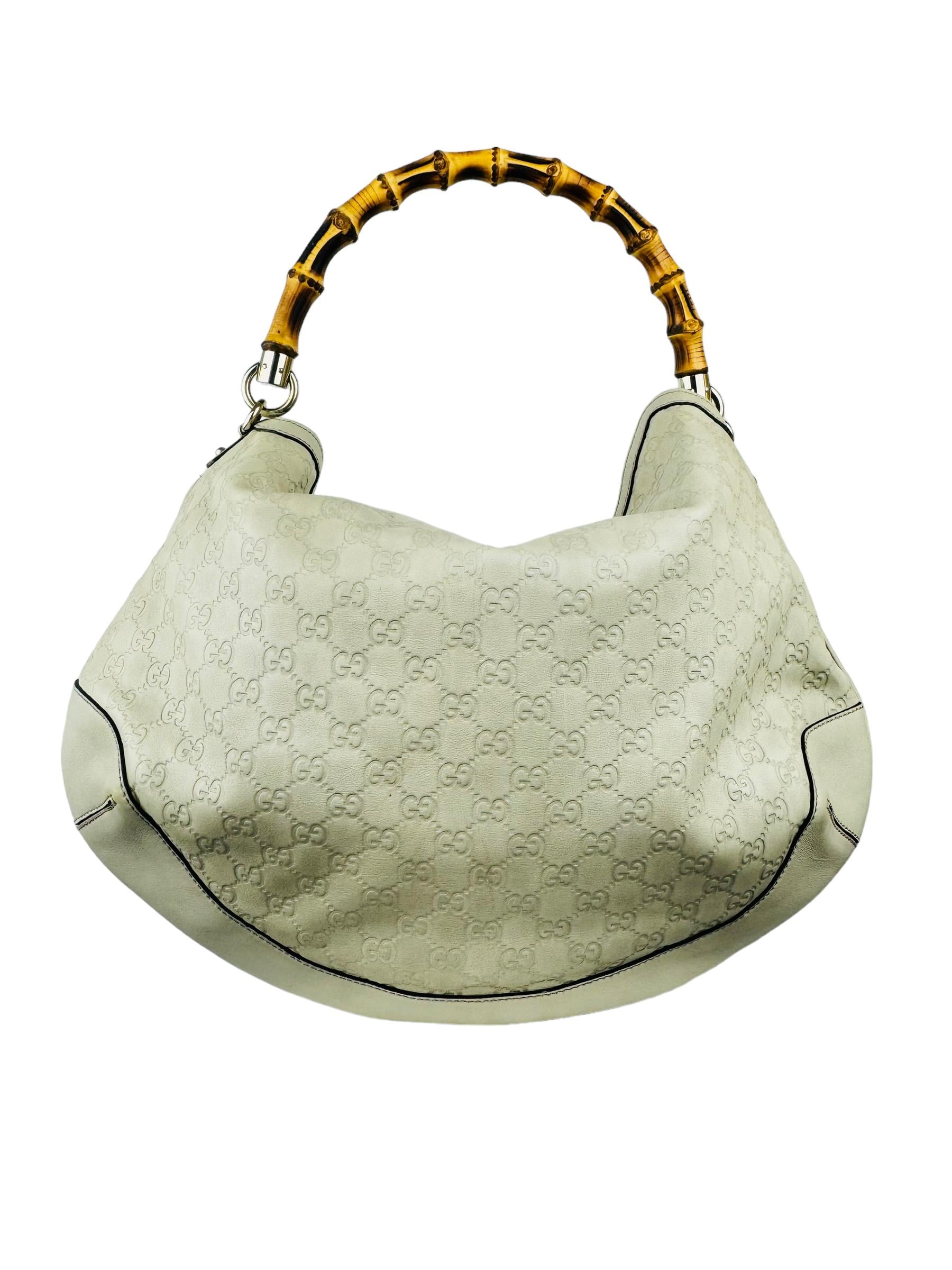 GUCCI BEIGE LEATHER GG BAMBOO