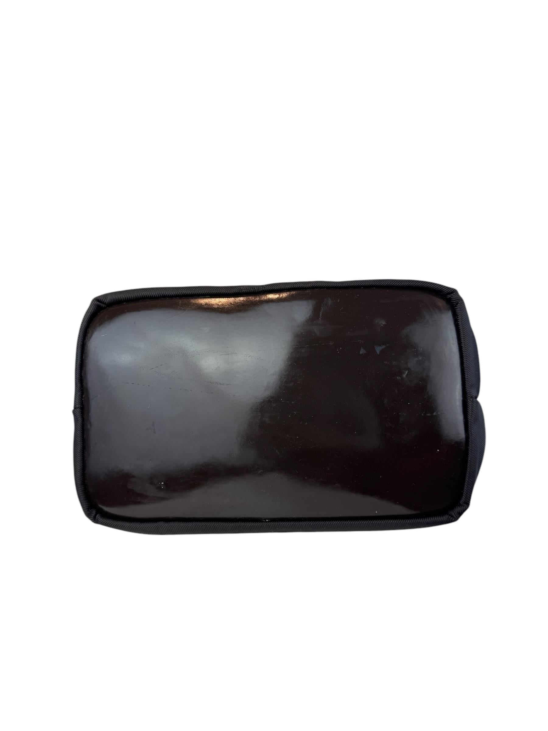 GUCCI BLACK CANVAS BAMBOO SHOULDER BAG