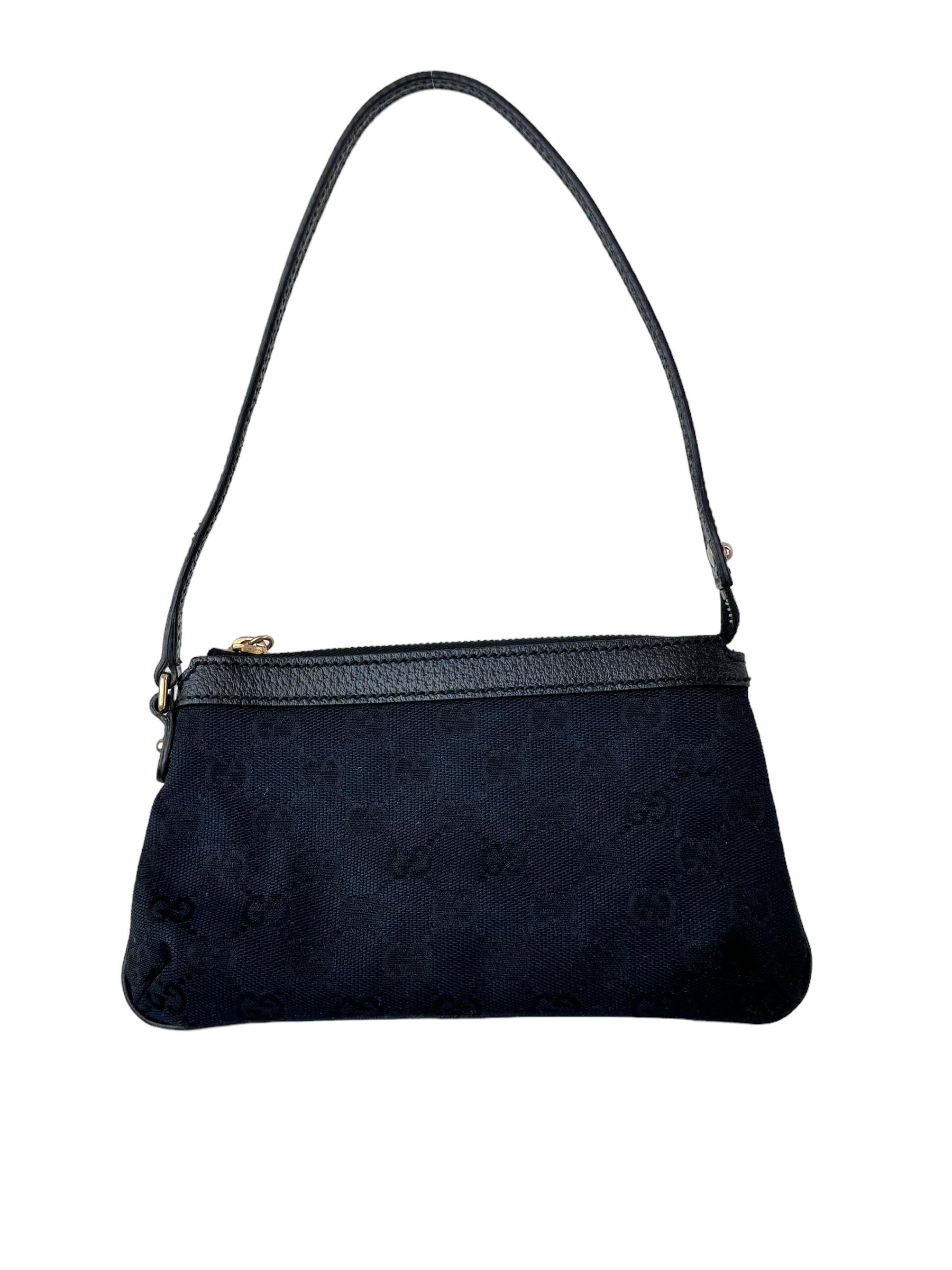 GUCCI BLACK GG BALL CHARM POCHETTE